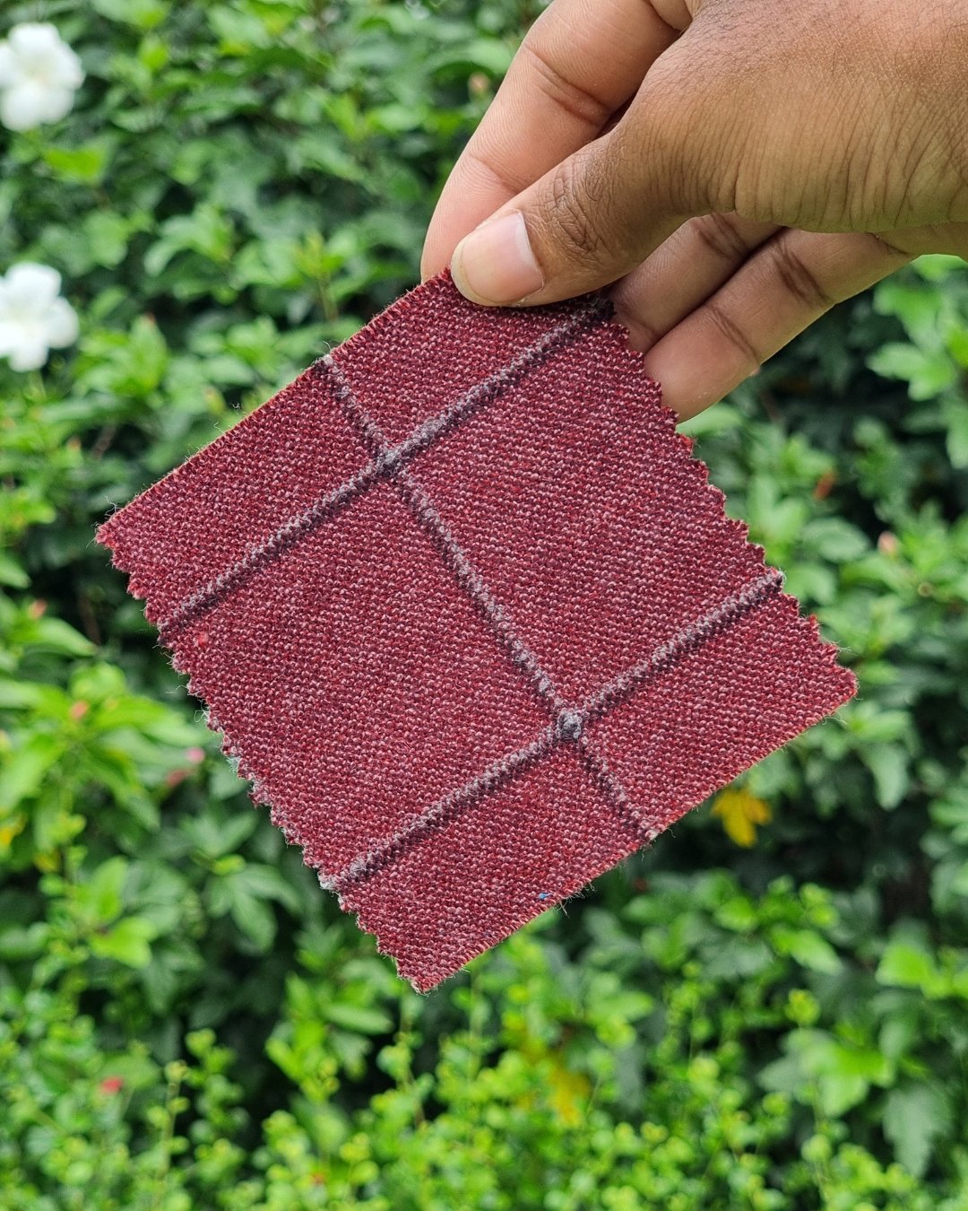 Burgundy Windowpane Tweed Blazer - Additional view 1