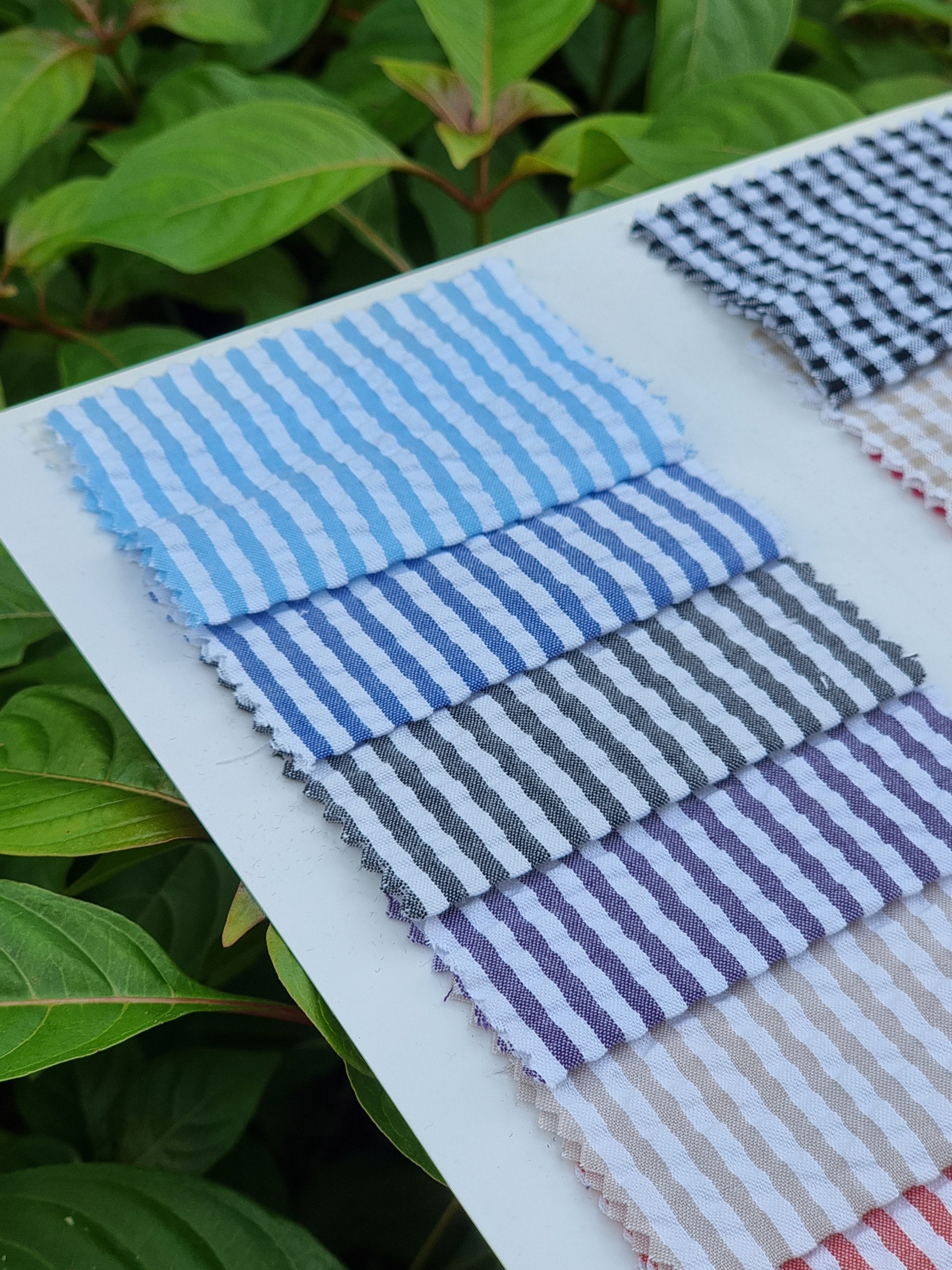 Ocean Blue Striped Seersucker - Additional view 5