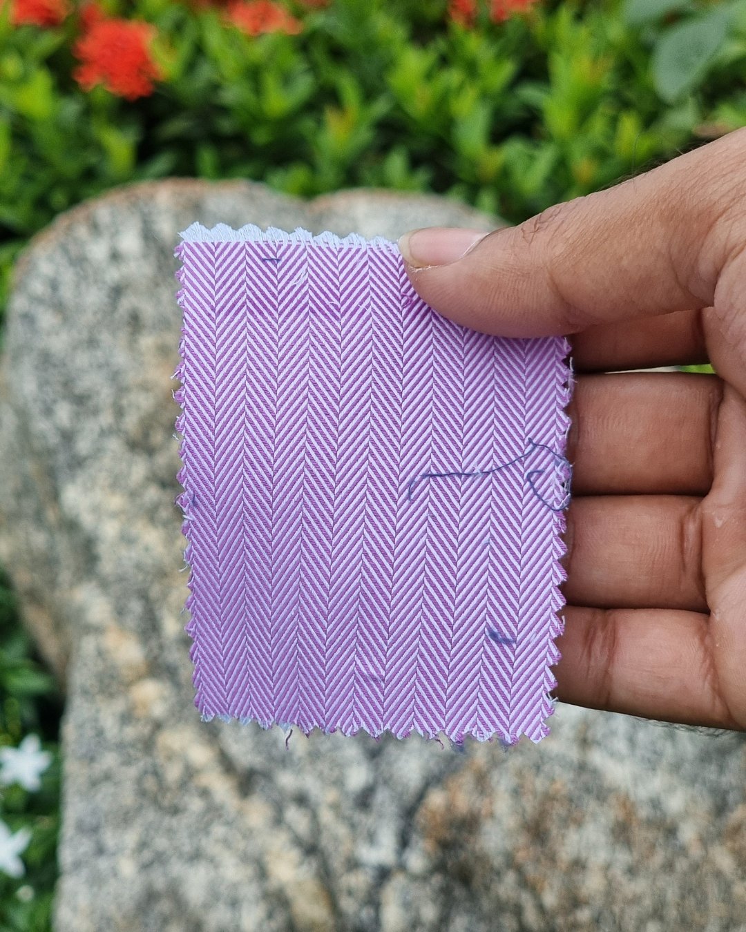 Lavender Herringbone Italian Cotton Shirt - Additional view 2