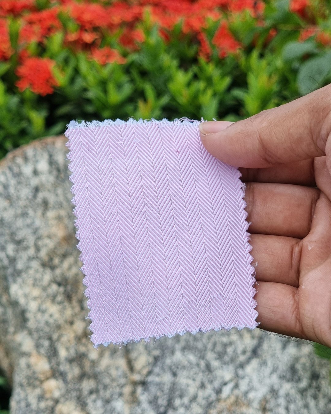 Pink Herringbone Italian Cotton Shirt - Additional view 2