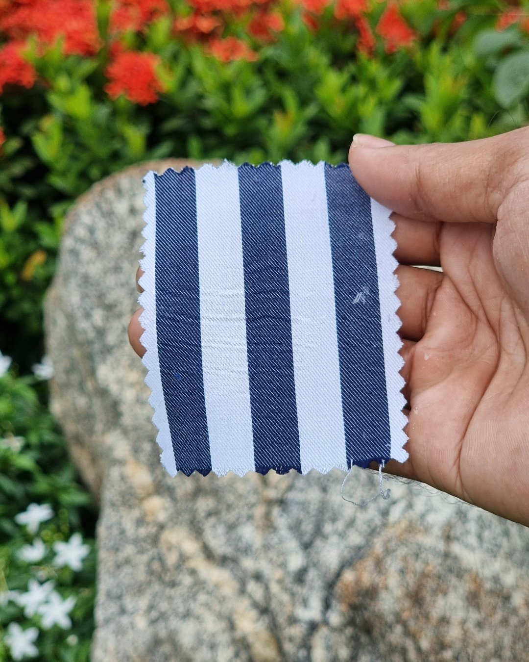 Navy & White Stripe Italian Cotton Shirt - Additional view 2