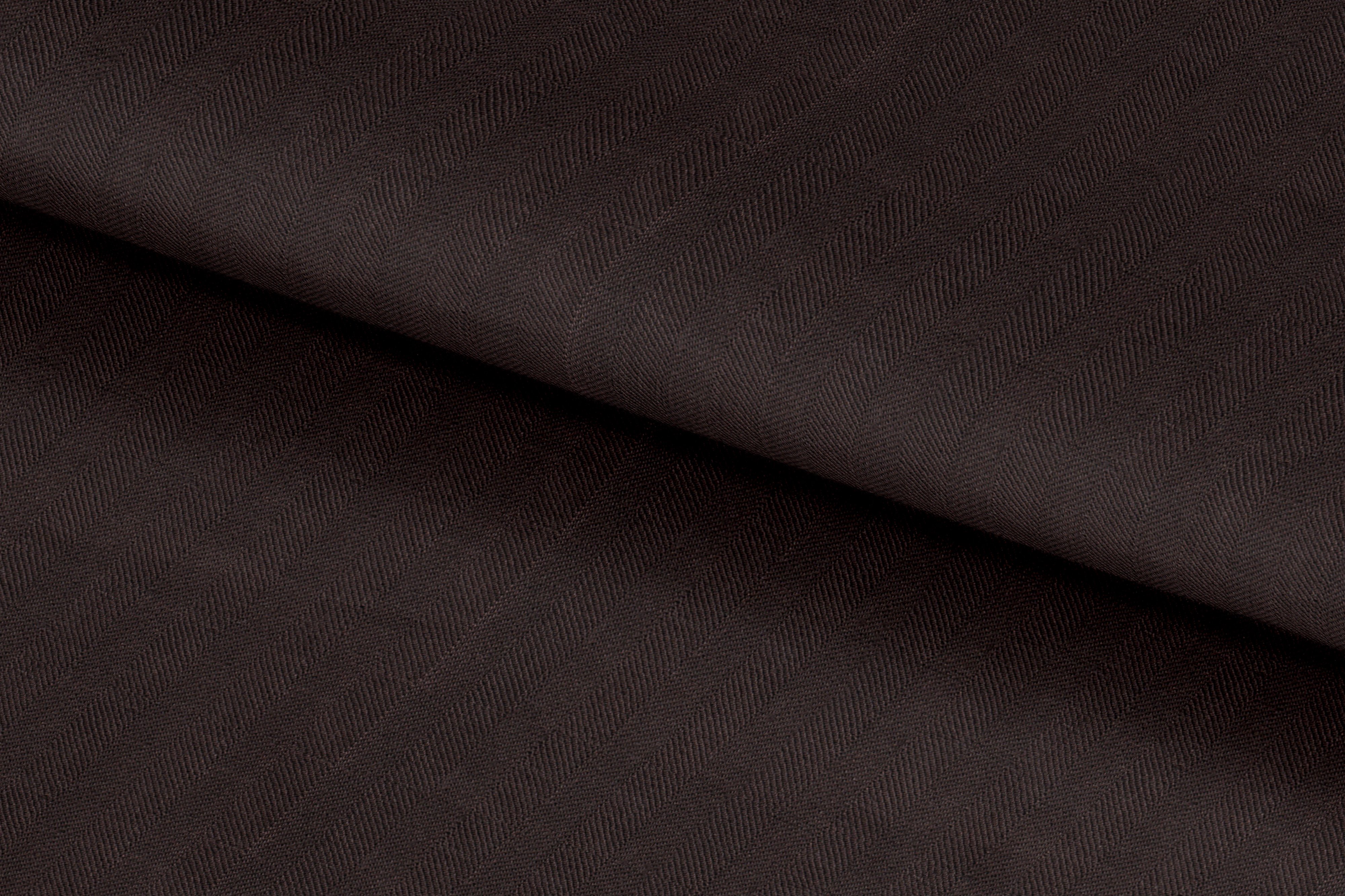Dark Chocolate Herringbone Linen Trousers - Additional view 2
