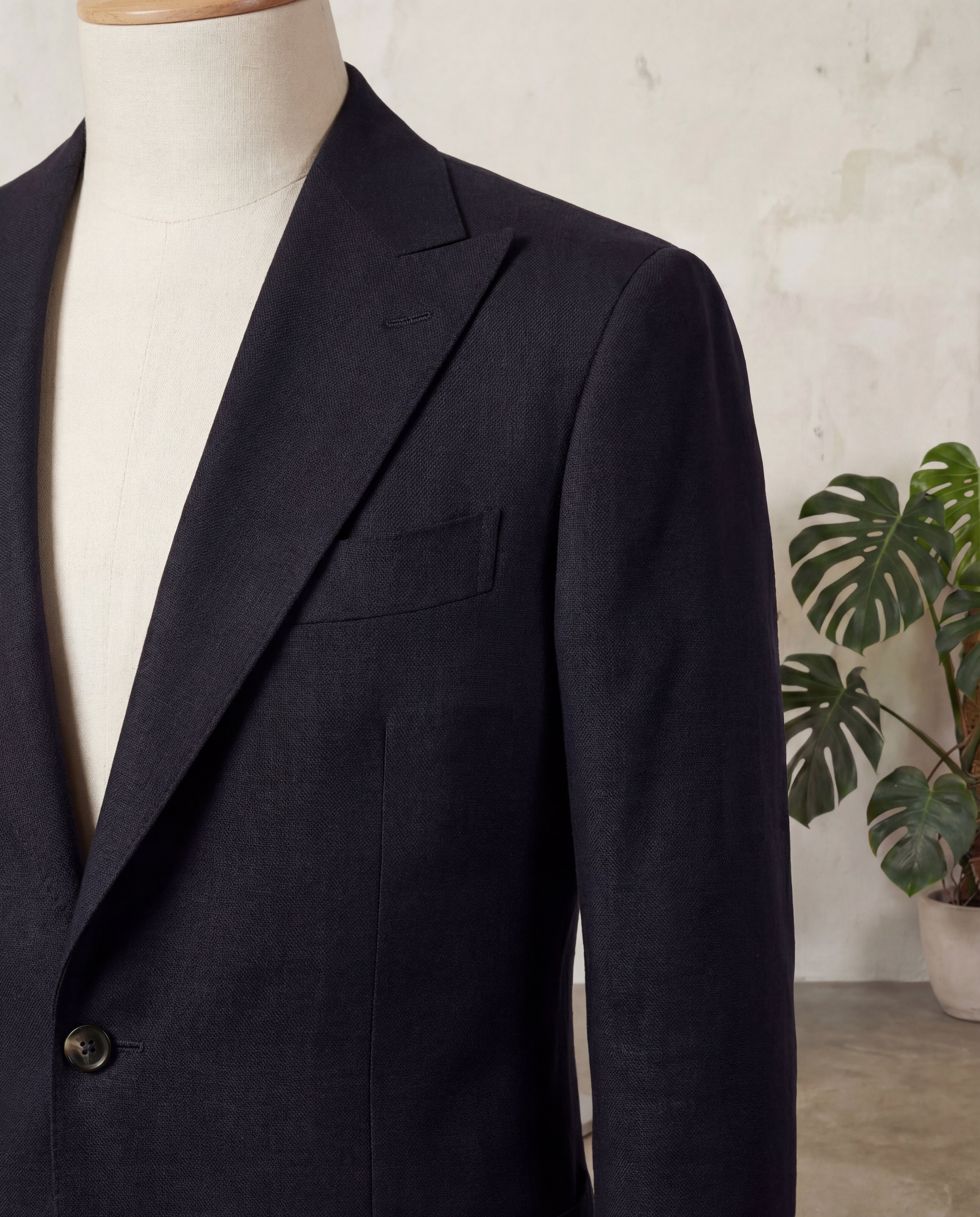 Deep Black Linen Suit - Additional view 2