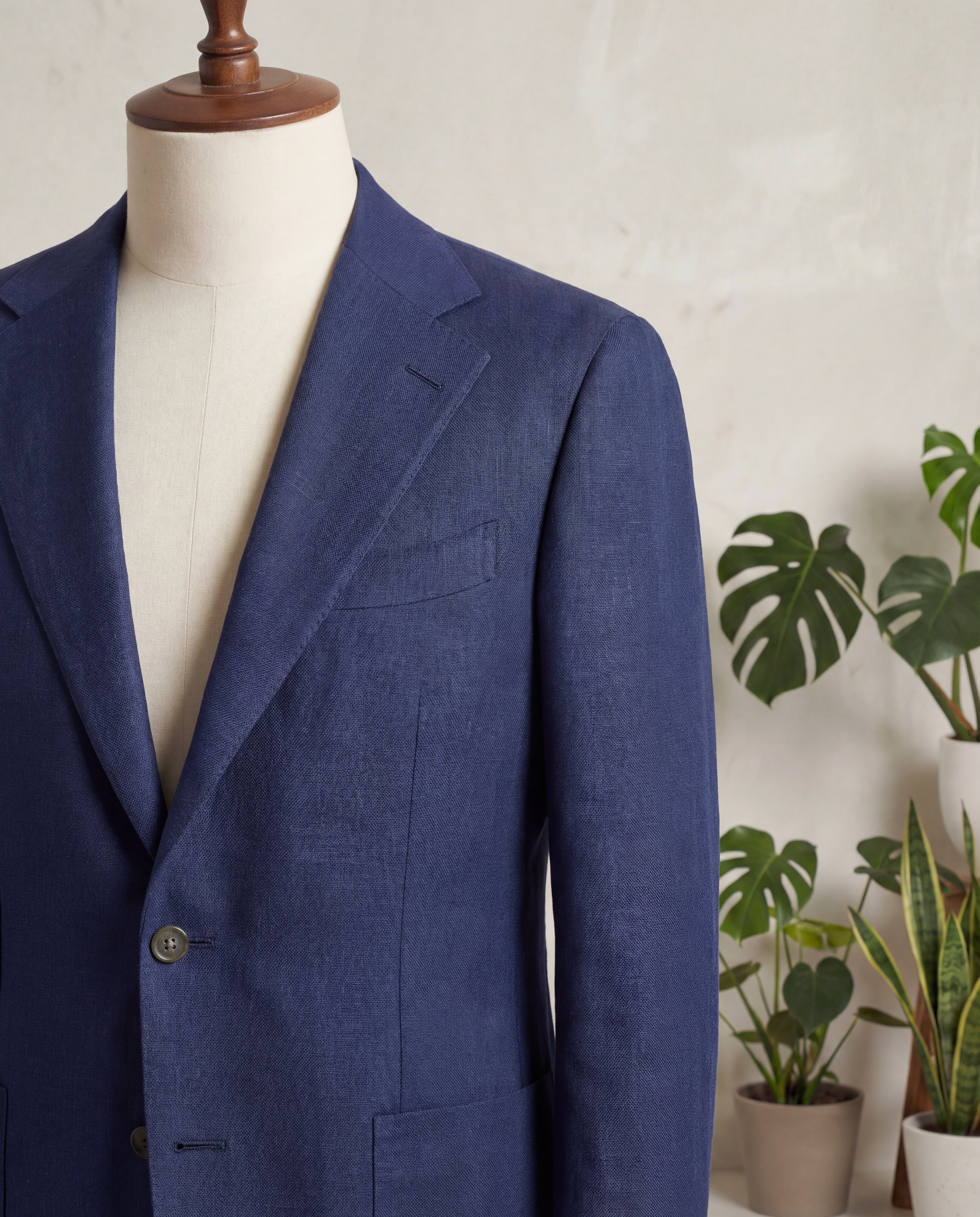 Dark Blue Linen Suit - Additional view 1