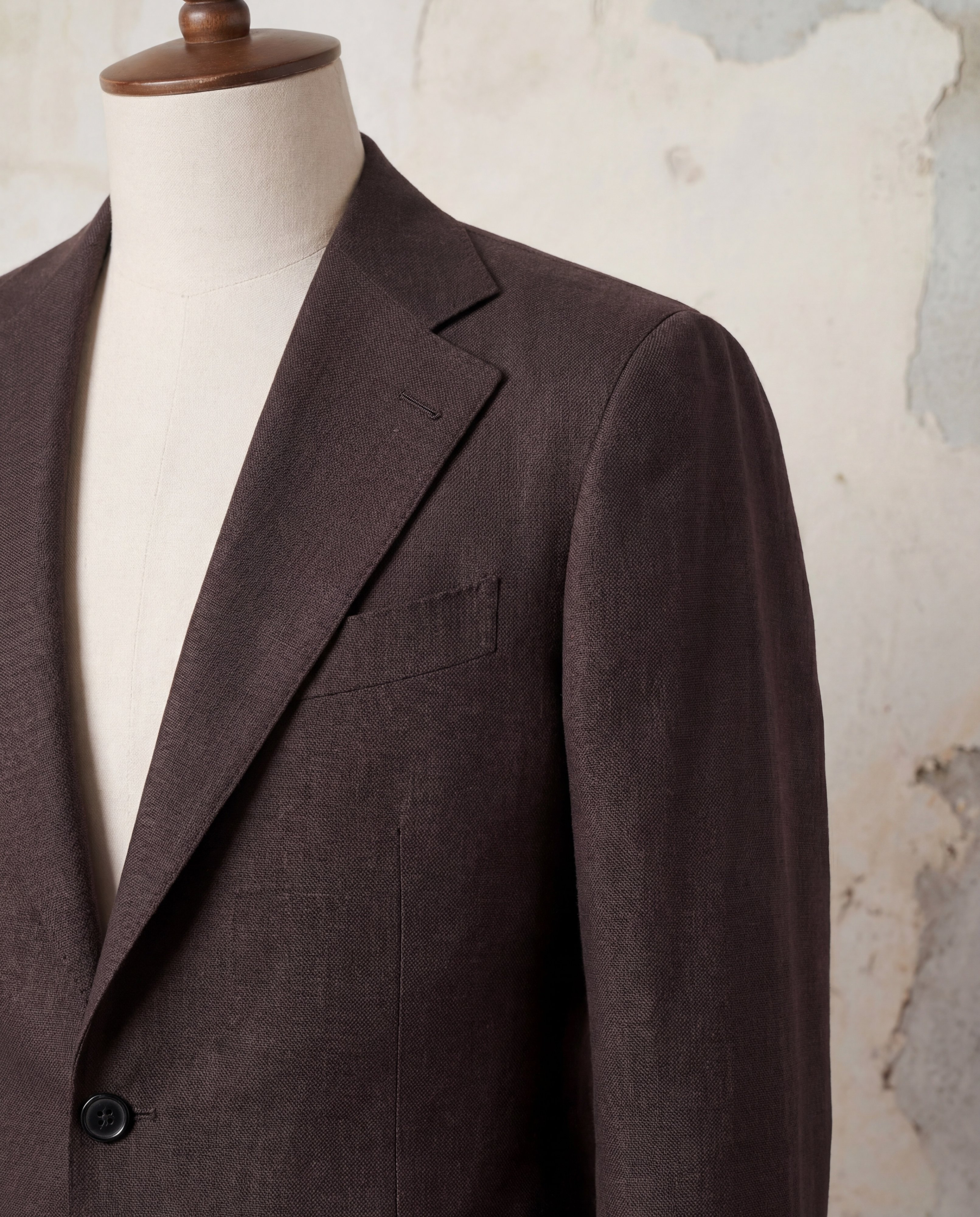 Dark Brown Linen Blazer - Additional view 1