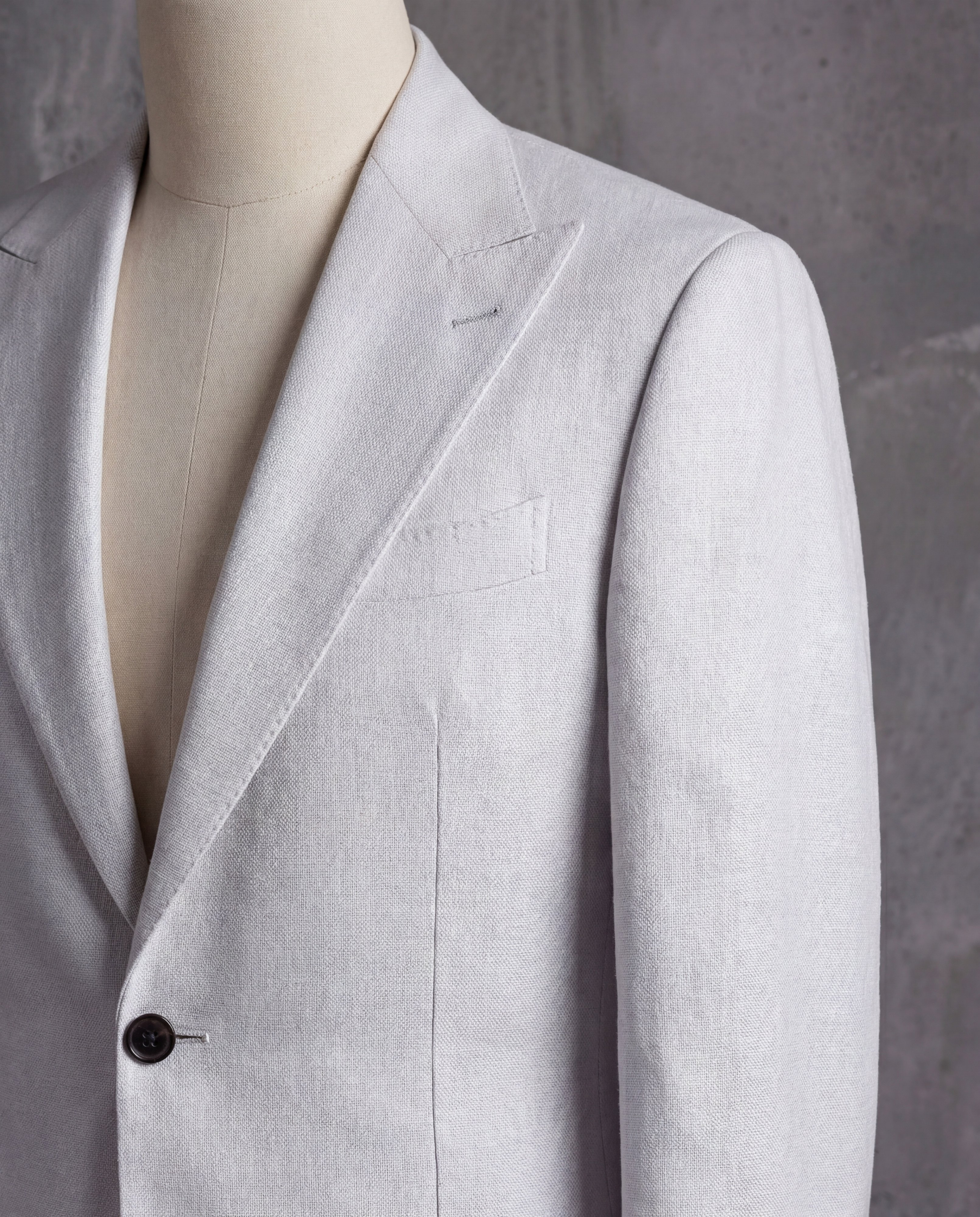 Natural Cream Weave Linen Blazer - Additional view 1