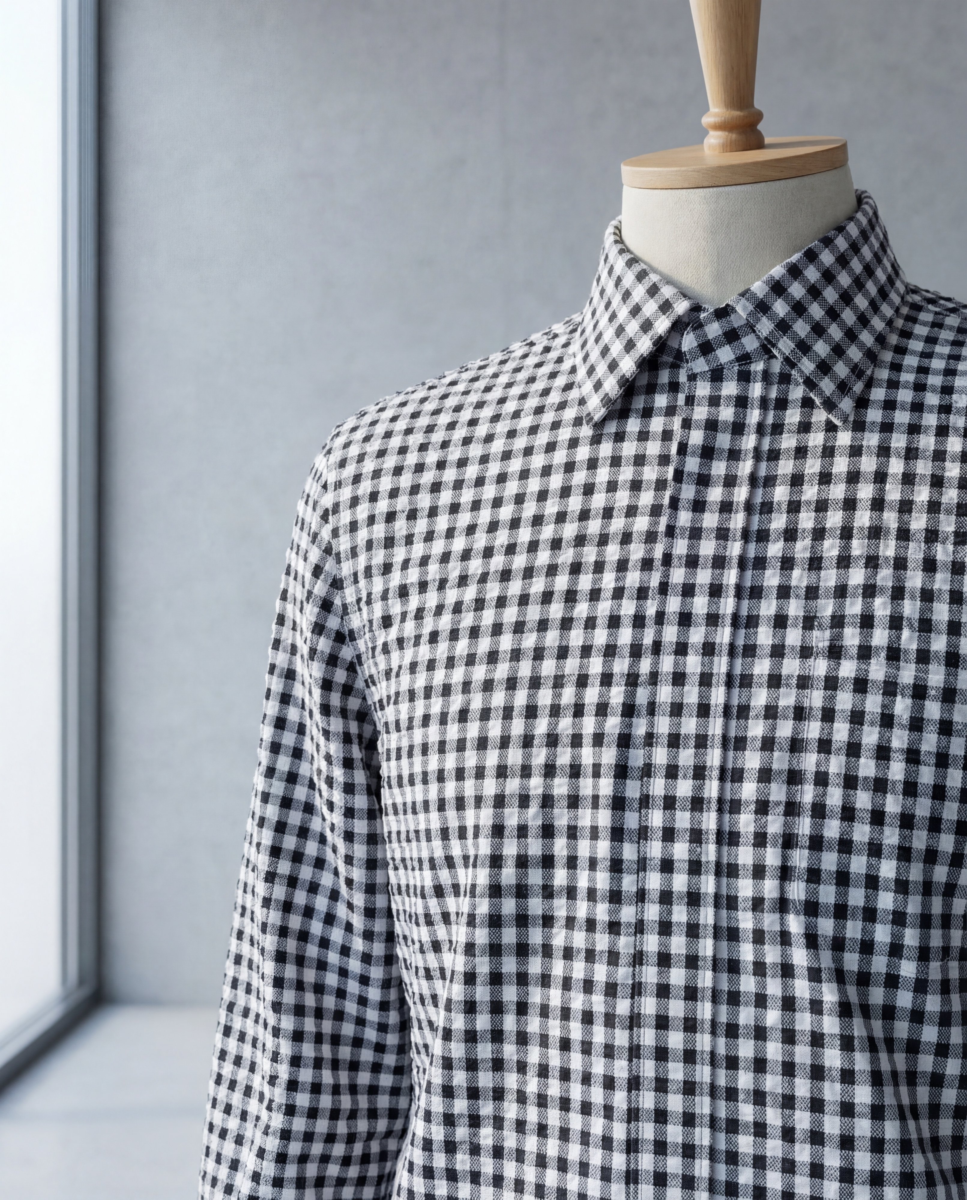 Black & White Gingham Seersucker - Additional view 1