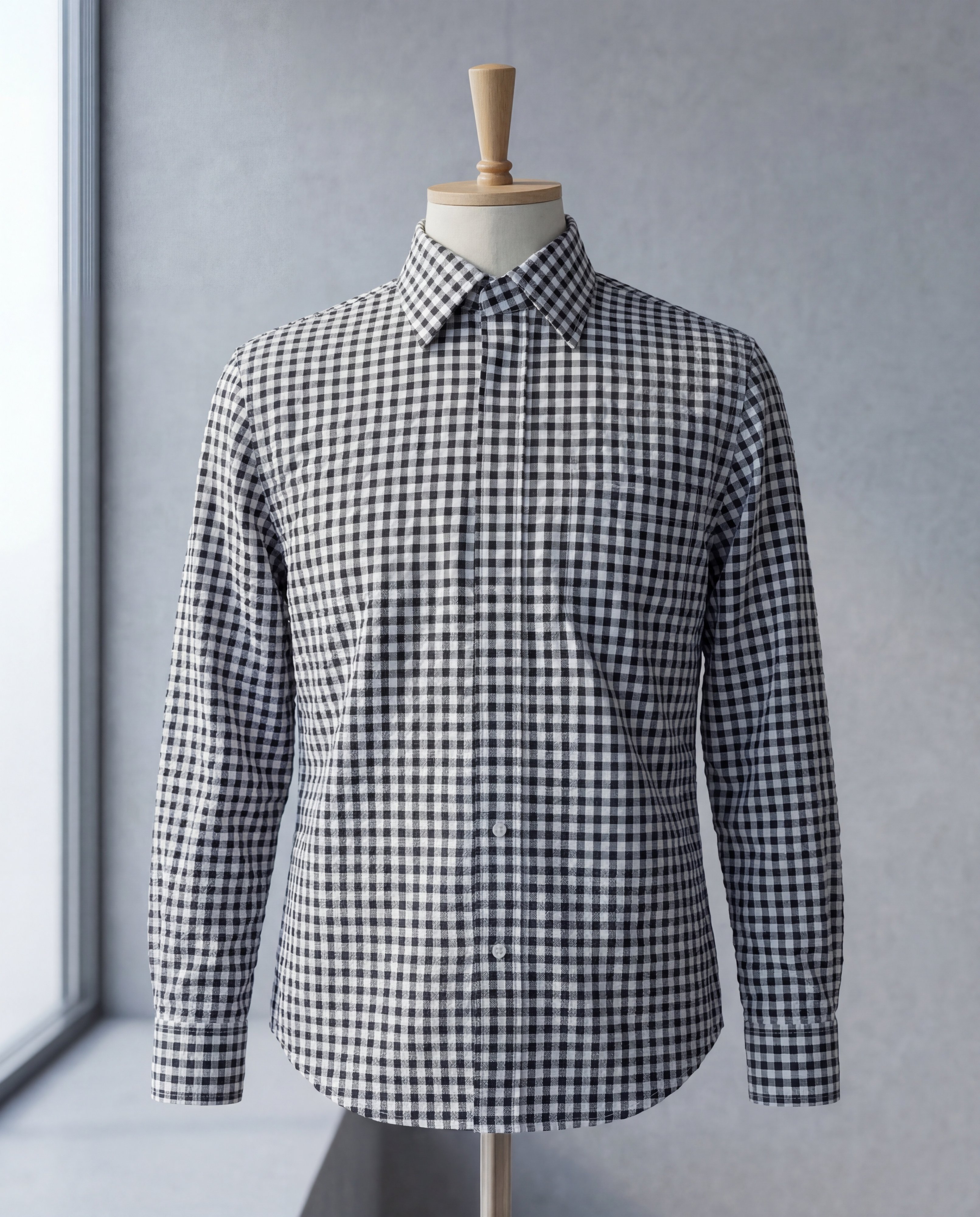 Black & White Gingham Seersucker - Additional view 4