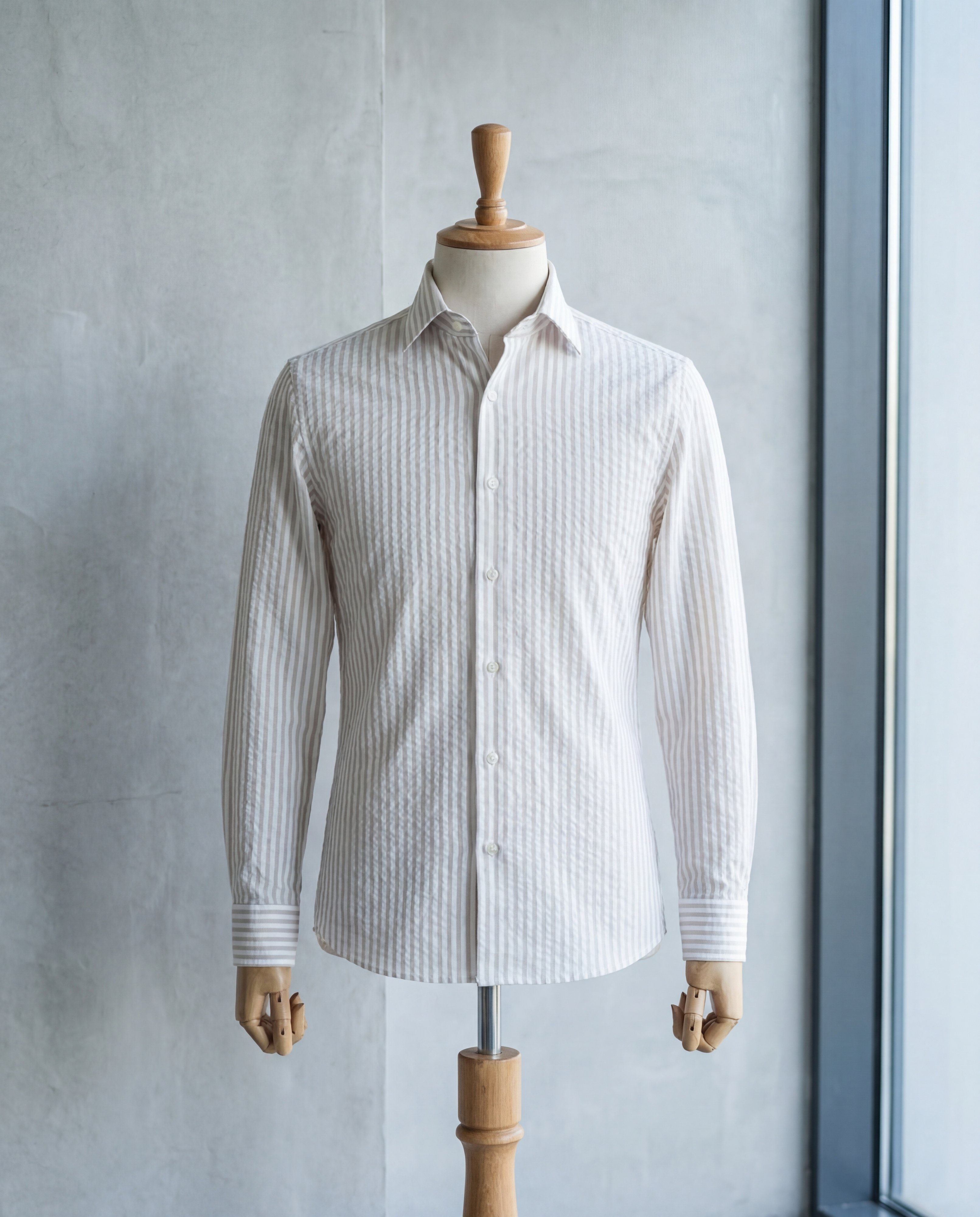 Cream Beige Gingham Seersucker - Additional view 4