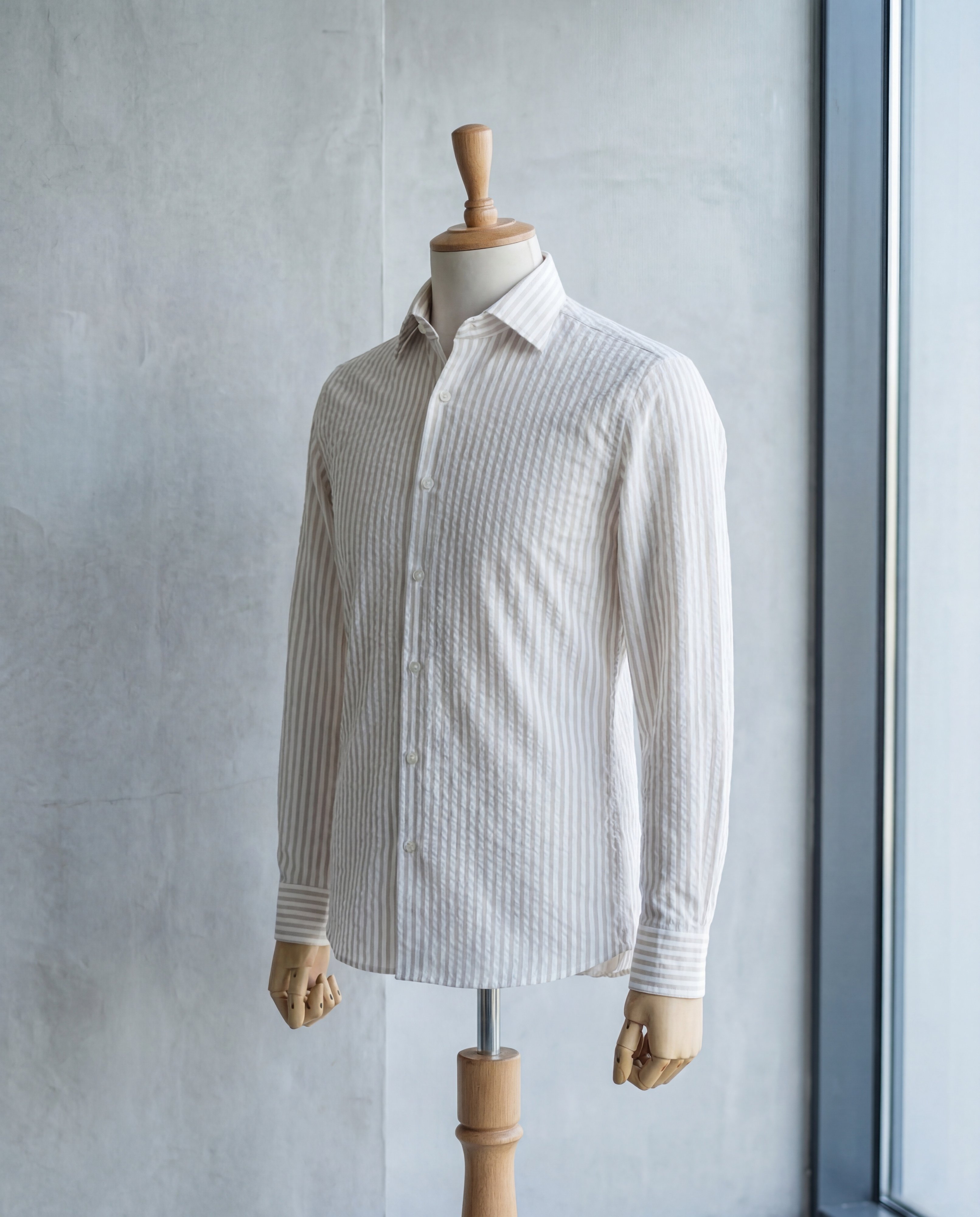 Cream Beige Gingham Seersucker - Additional view 2