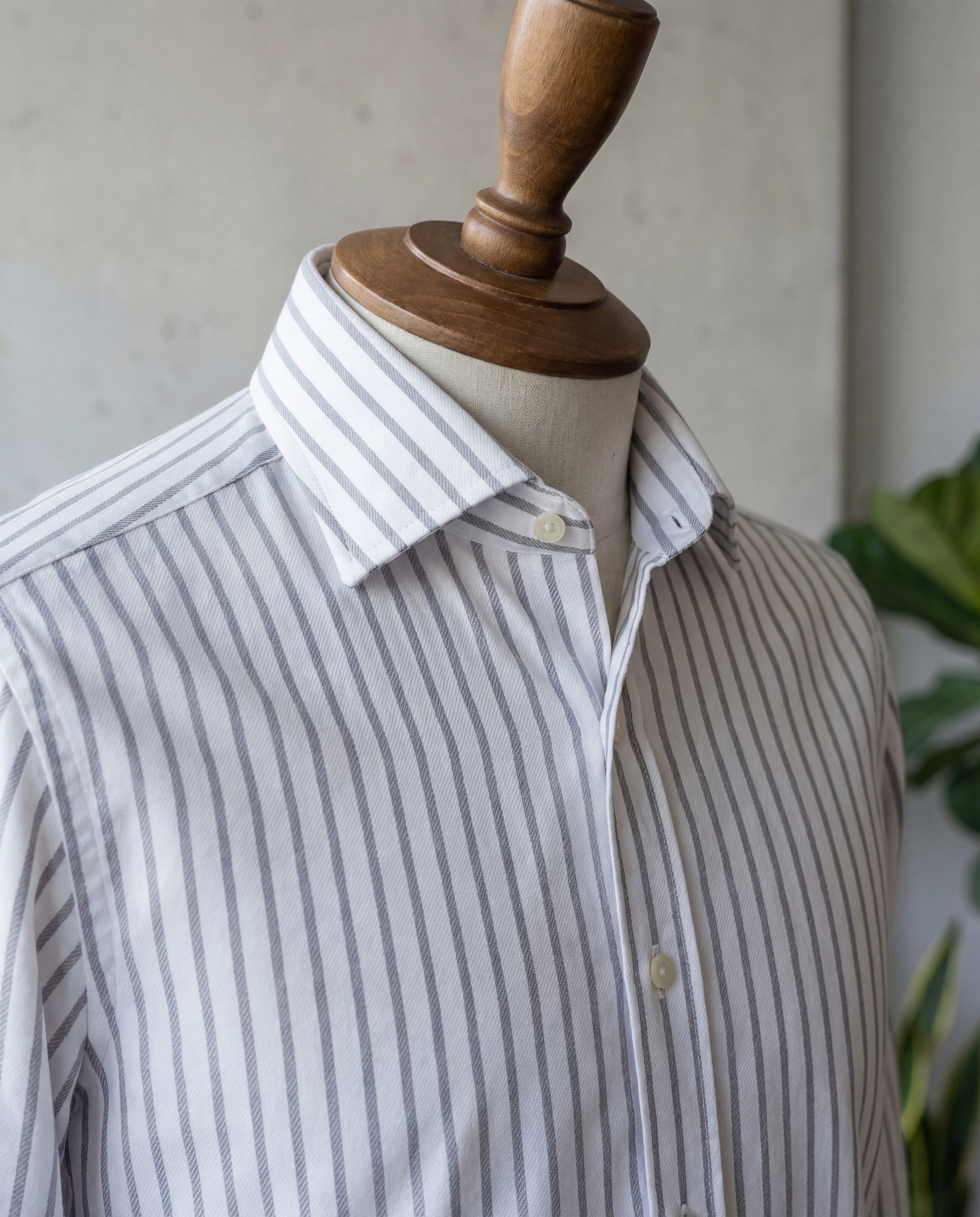 Grey Bengal Stripe Cotton Shirt - Additional view 2