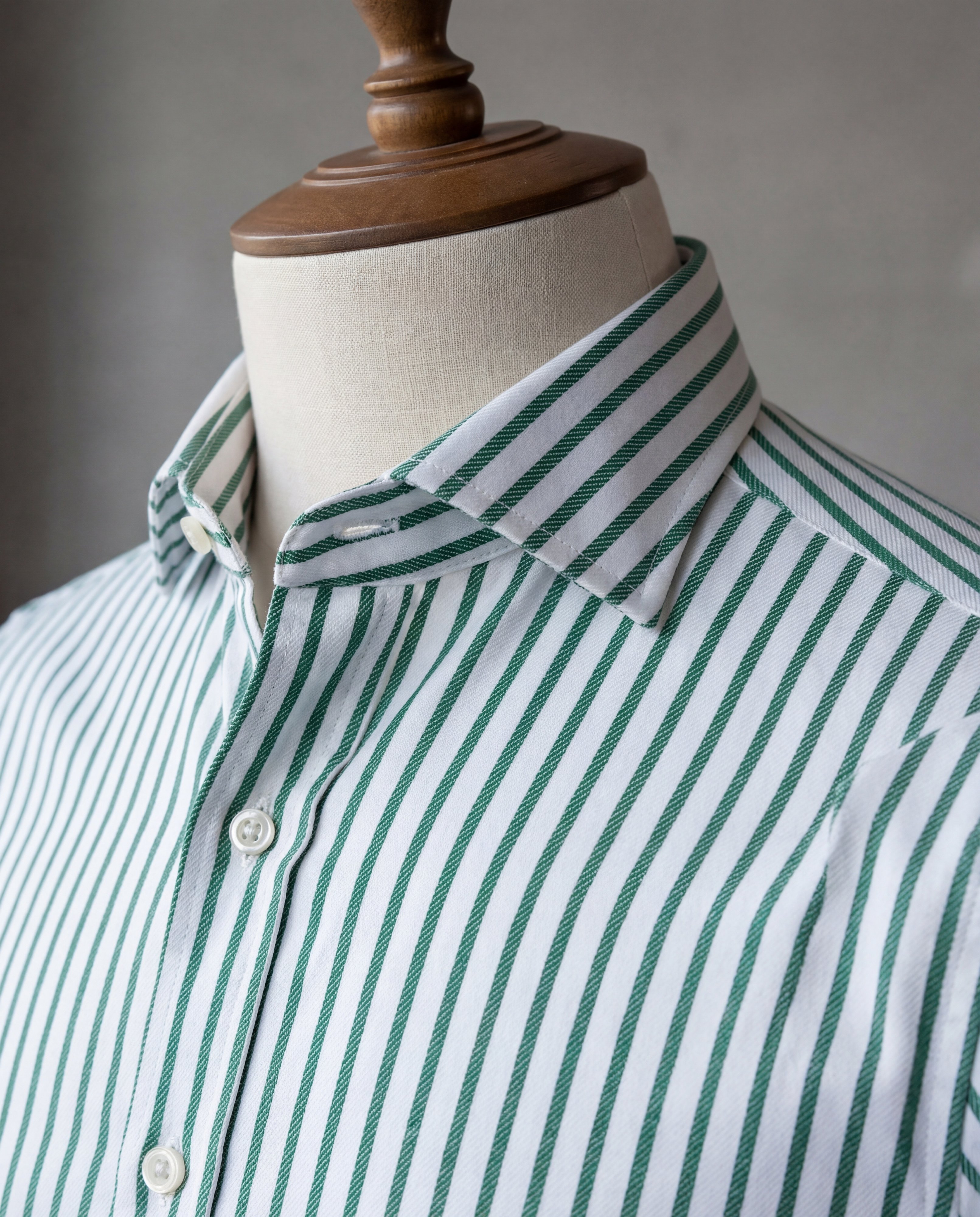 Green Bengal Stripe Cotton Shirt - Additional view 3