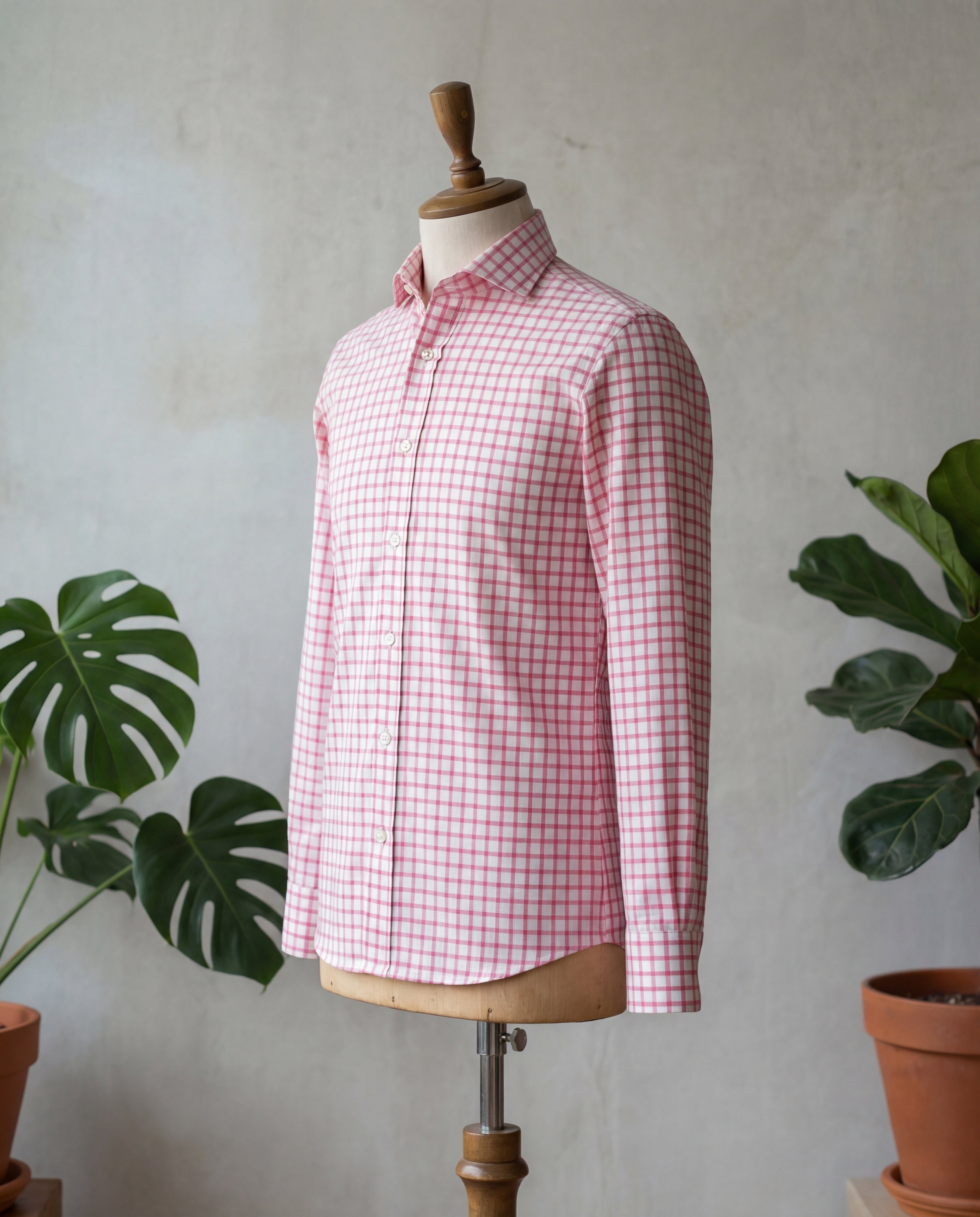 Pink Windowpane Cotton Shirt - Additional view 1