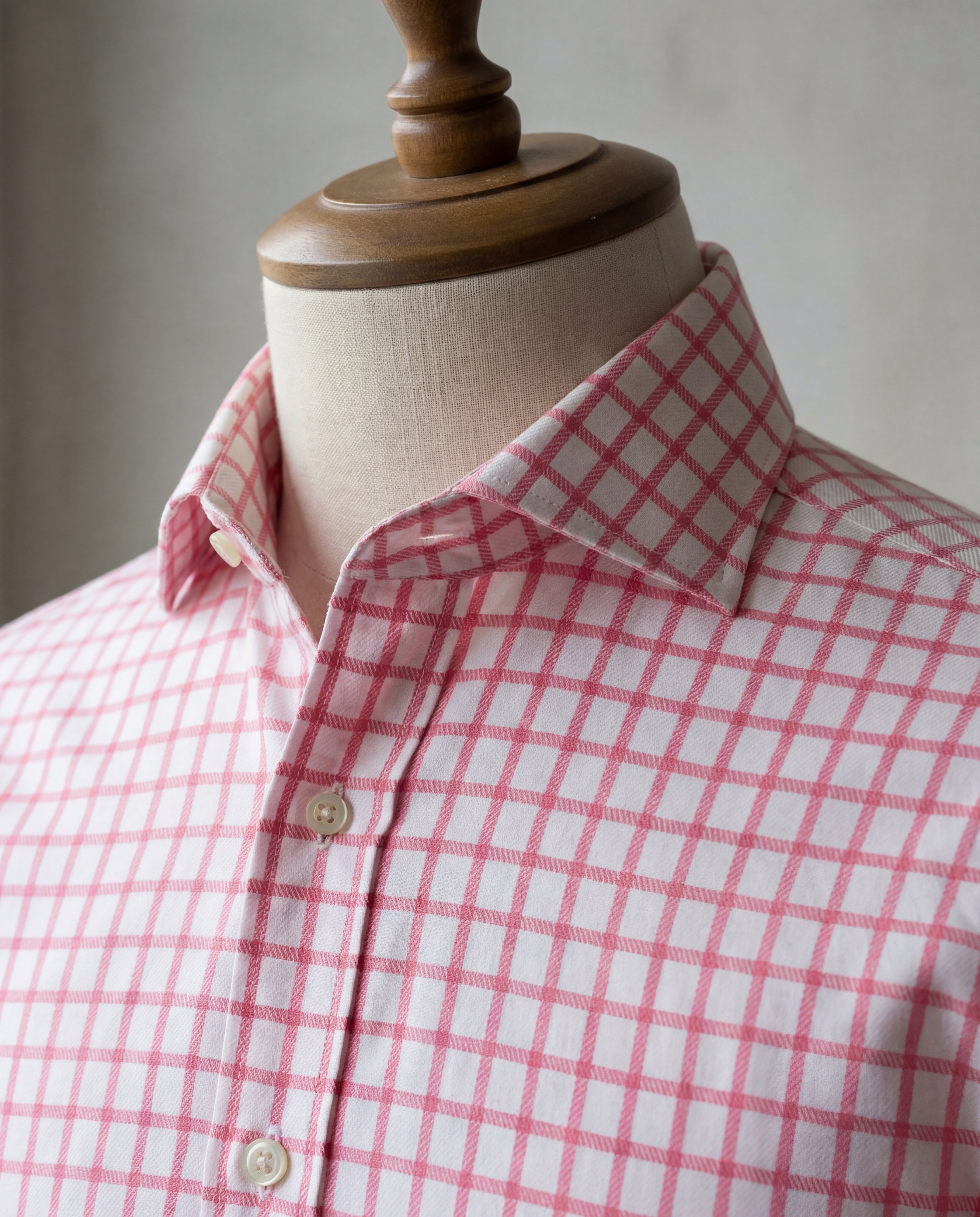 Pink Windowpane Cotton Shirt - Additional view 3