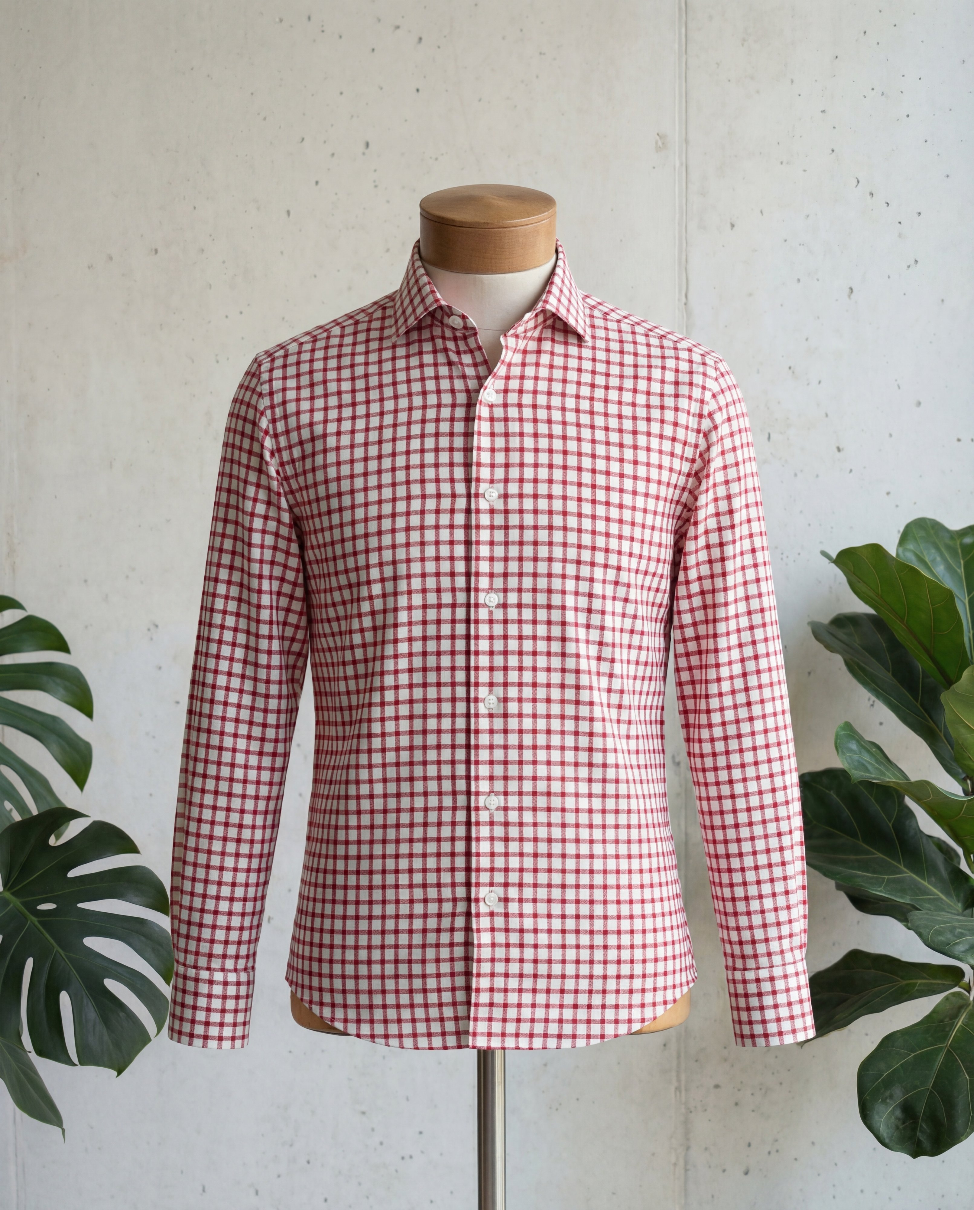 Red Windowpane Cotton Shirt - Additional view 2