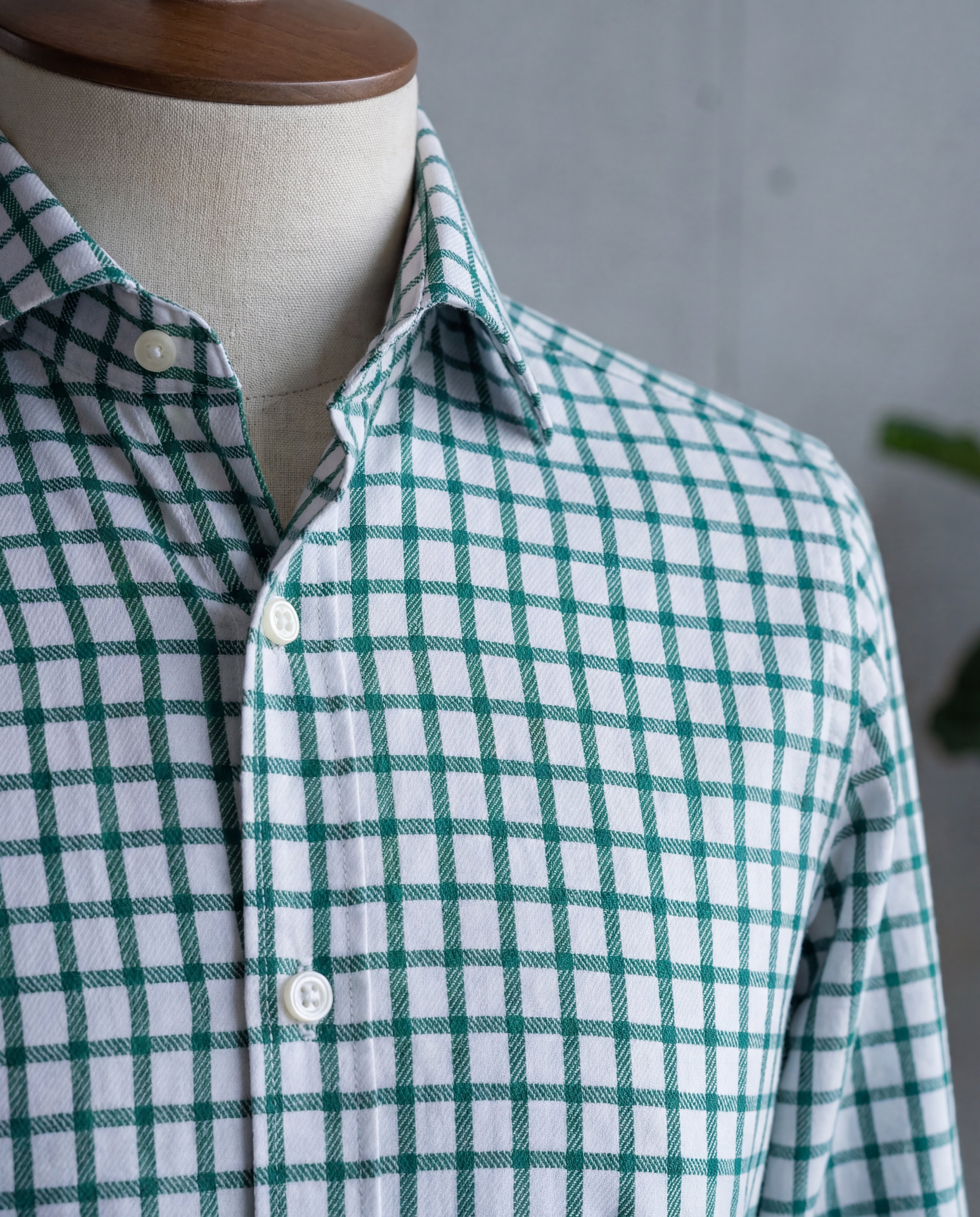 Green Windowpane Cotton Shirt - Additional view 2