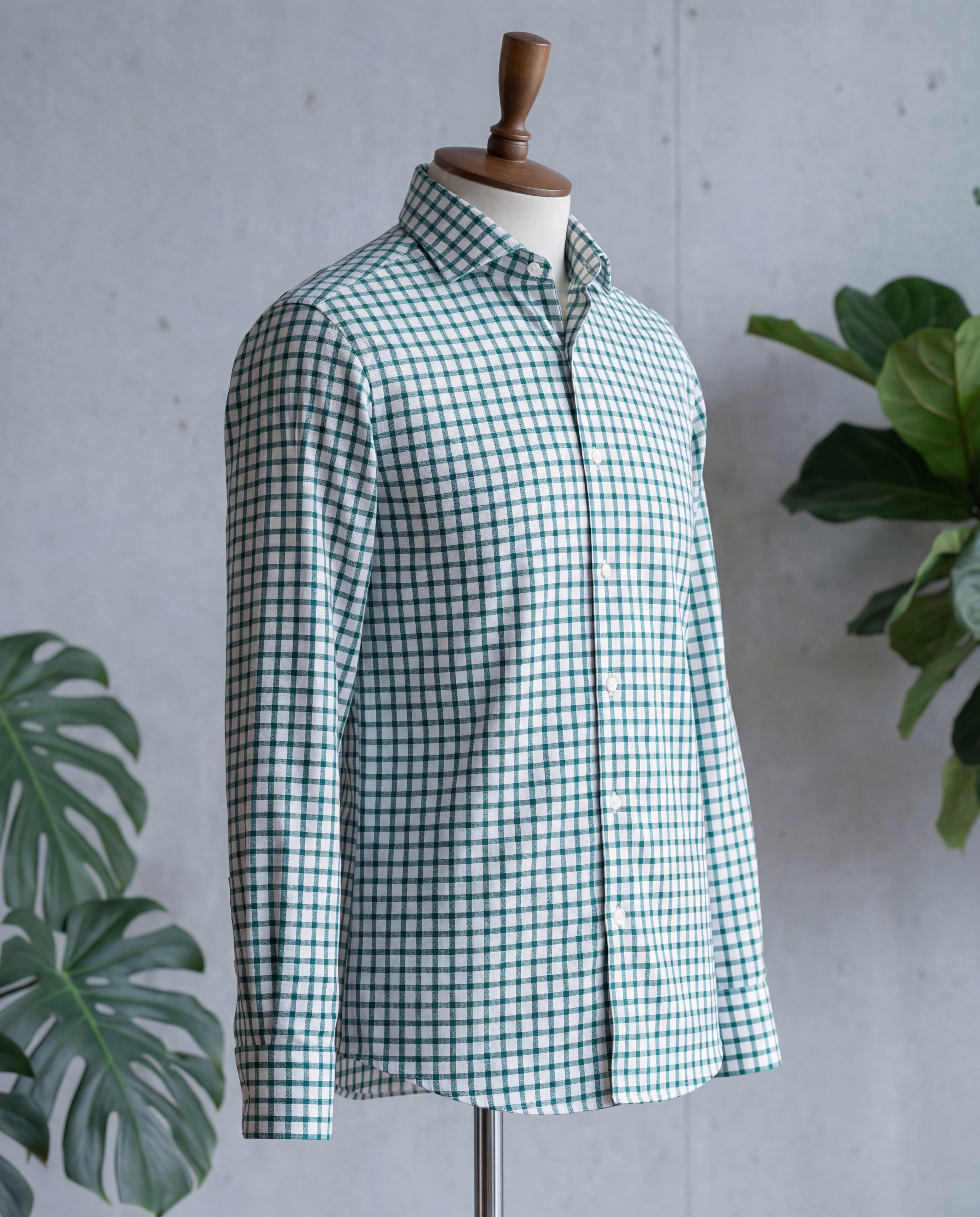 Green Windowpane Cotton Shirt - Additional view 3