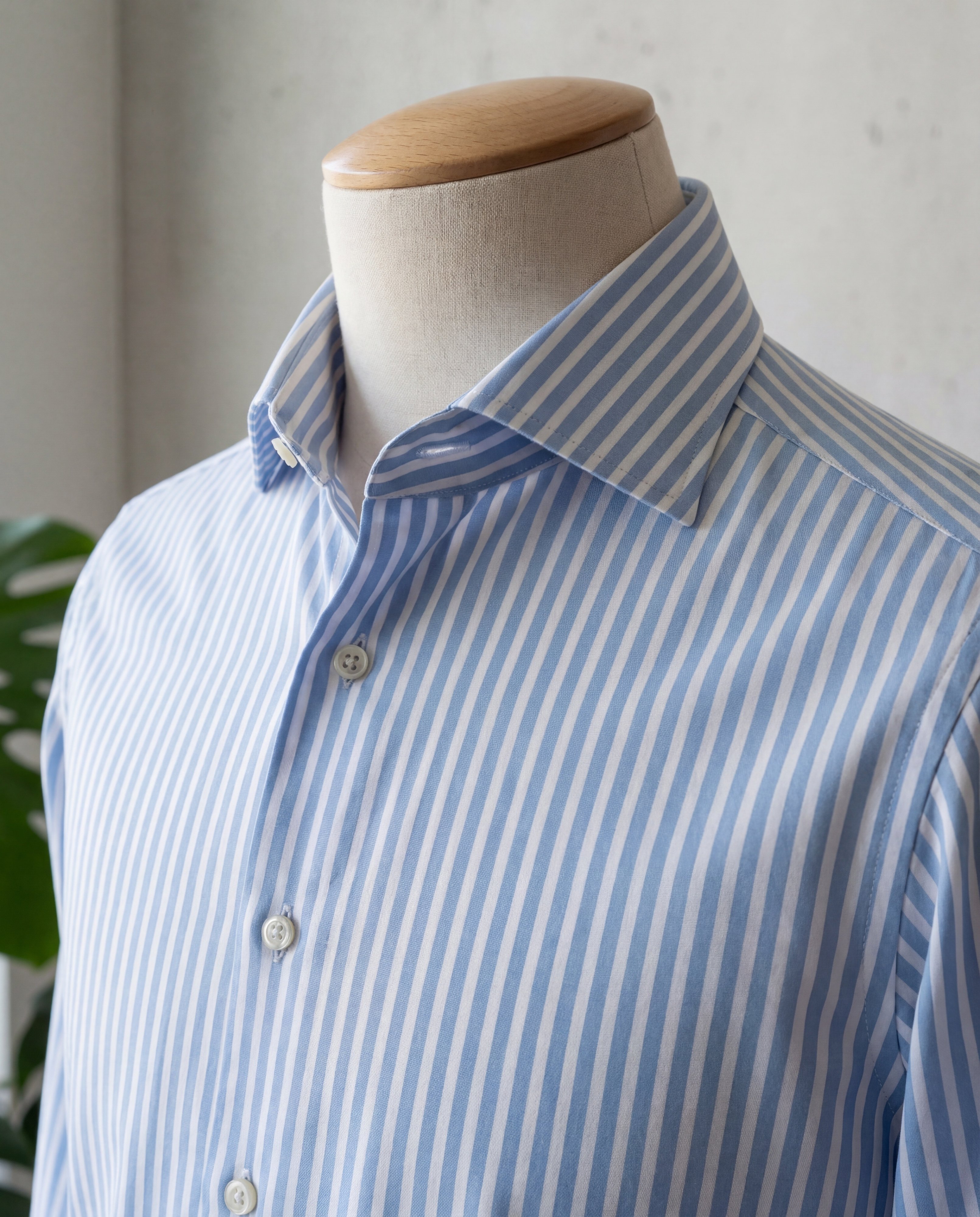 Sky Blue Candy Stripe Cotton Shirt - Additional view 1