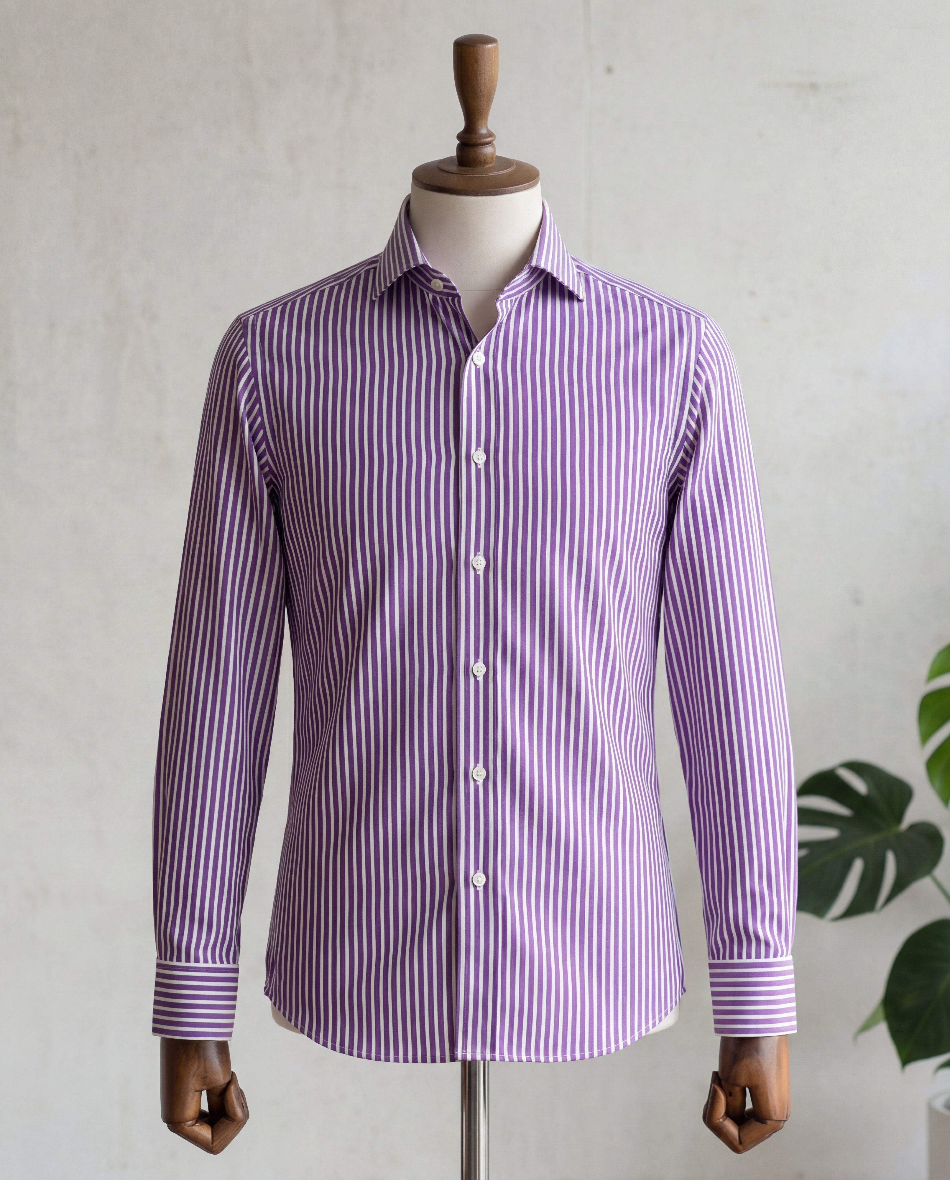 Purple Candy Stripe Cotton Shirt - Additional view 2