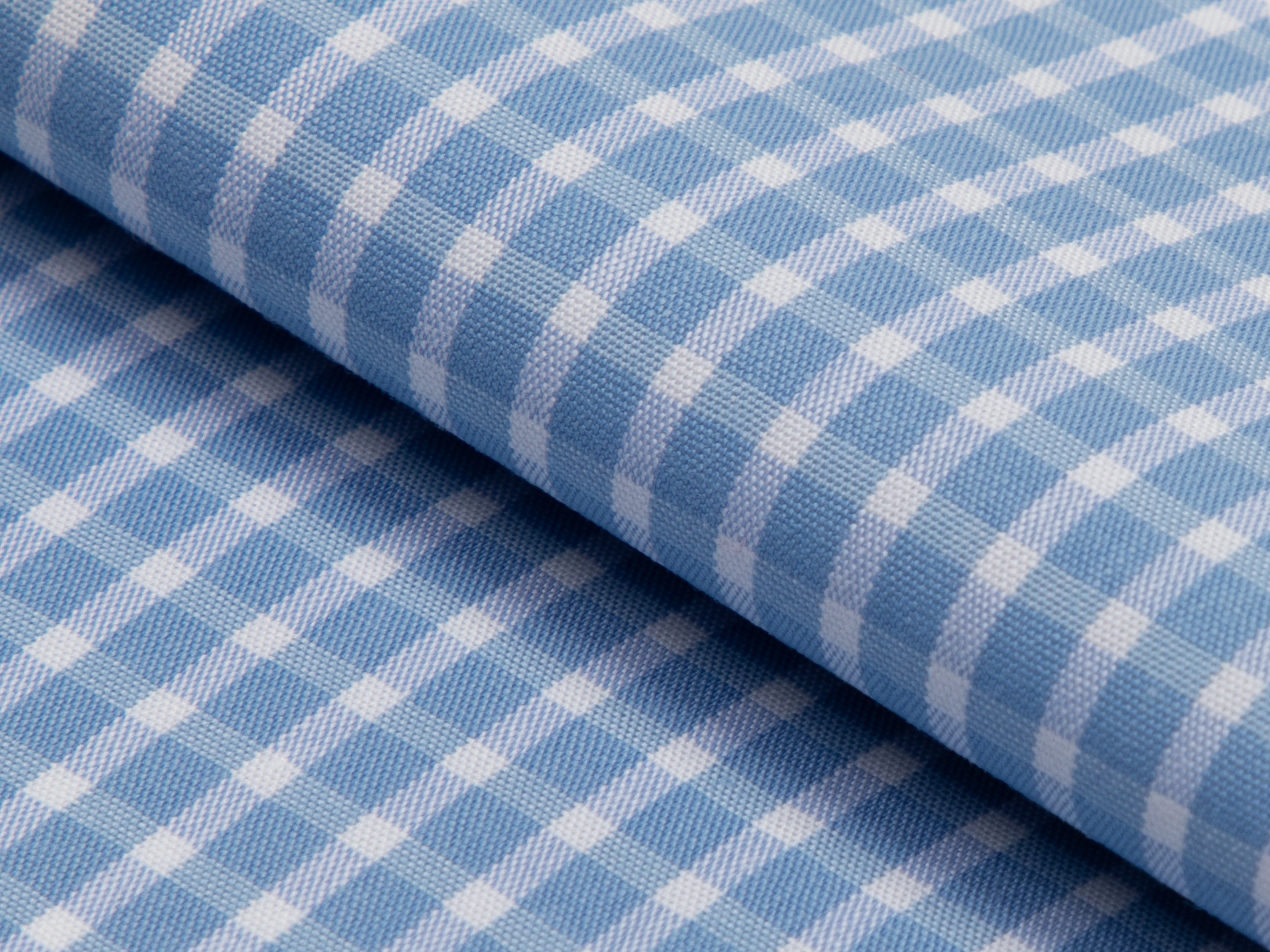 Sky Blue Gingham Cotton Shirt - Additional view 2