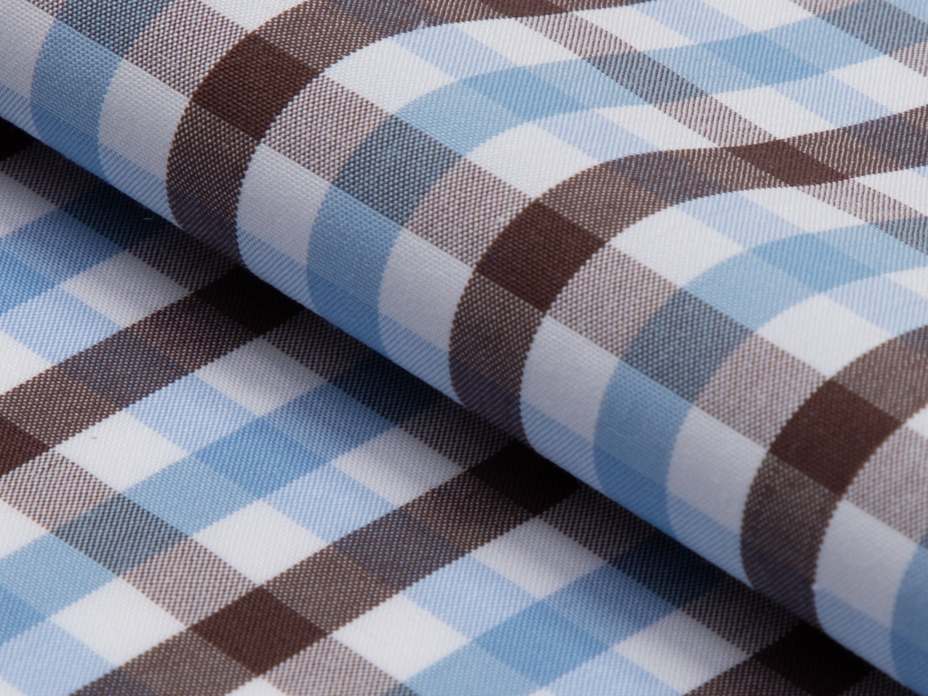 Brown & Sky Blue Plaid Cotton Shirt - Additional view 3