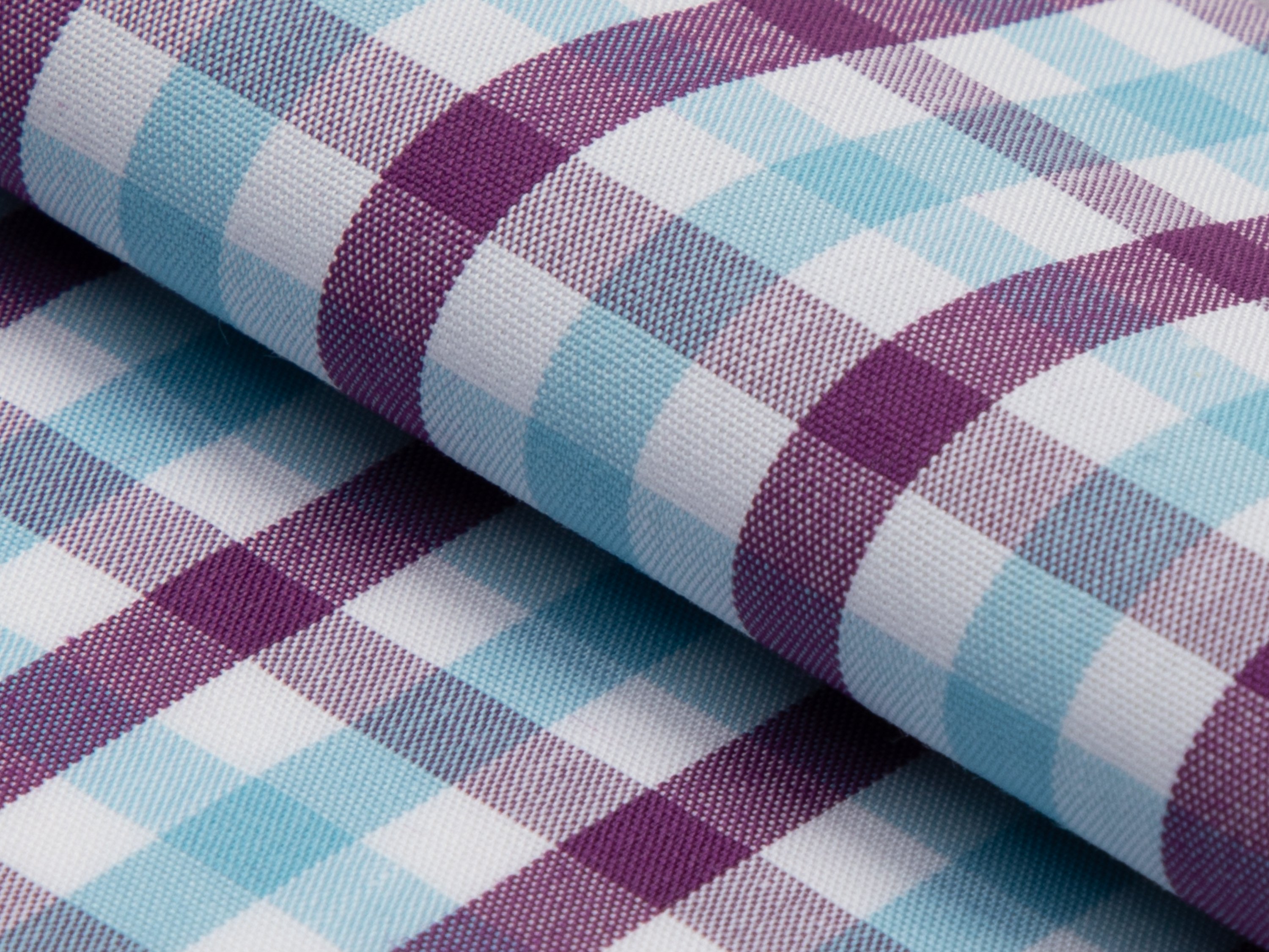 Purple & Aqua Plaid Cotton Shirt - Additional view 3