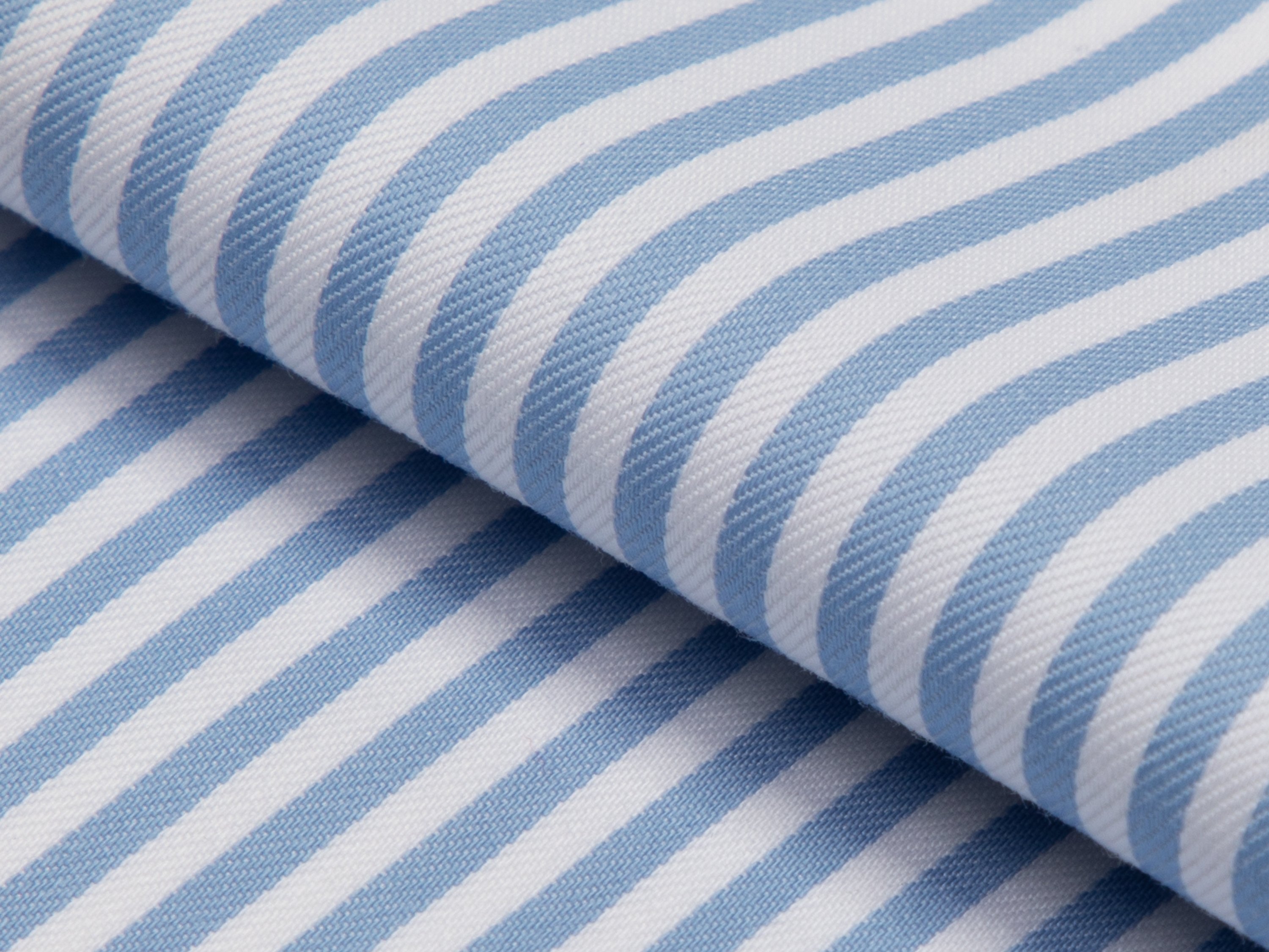 Sky Blue Awning Stripe Cotton Shirt - Additional view 3