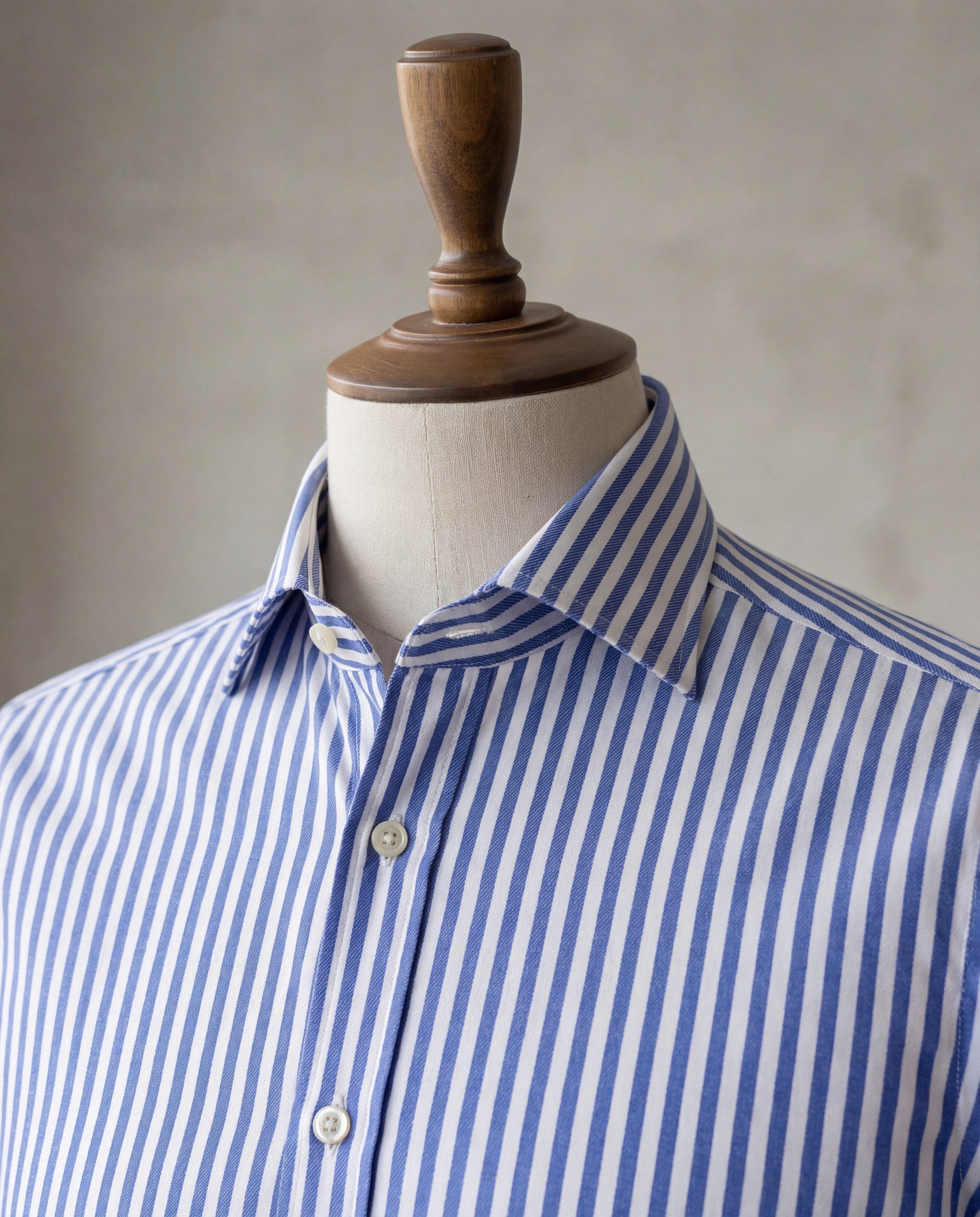 Royal Blue Awning Stripe Cotton Shirt - Additional view 1