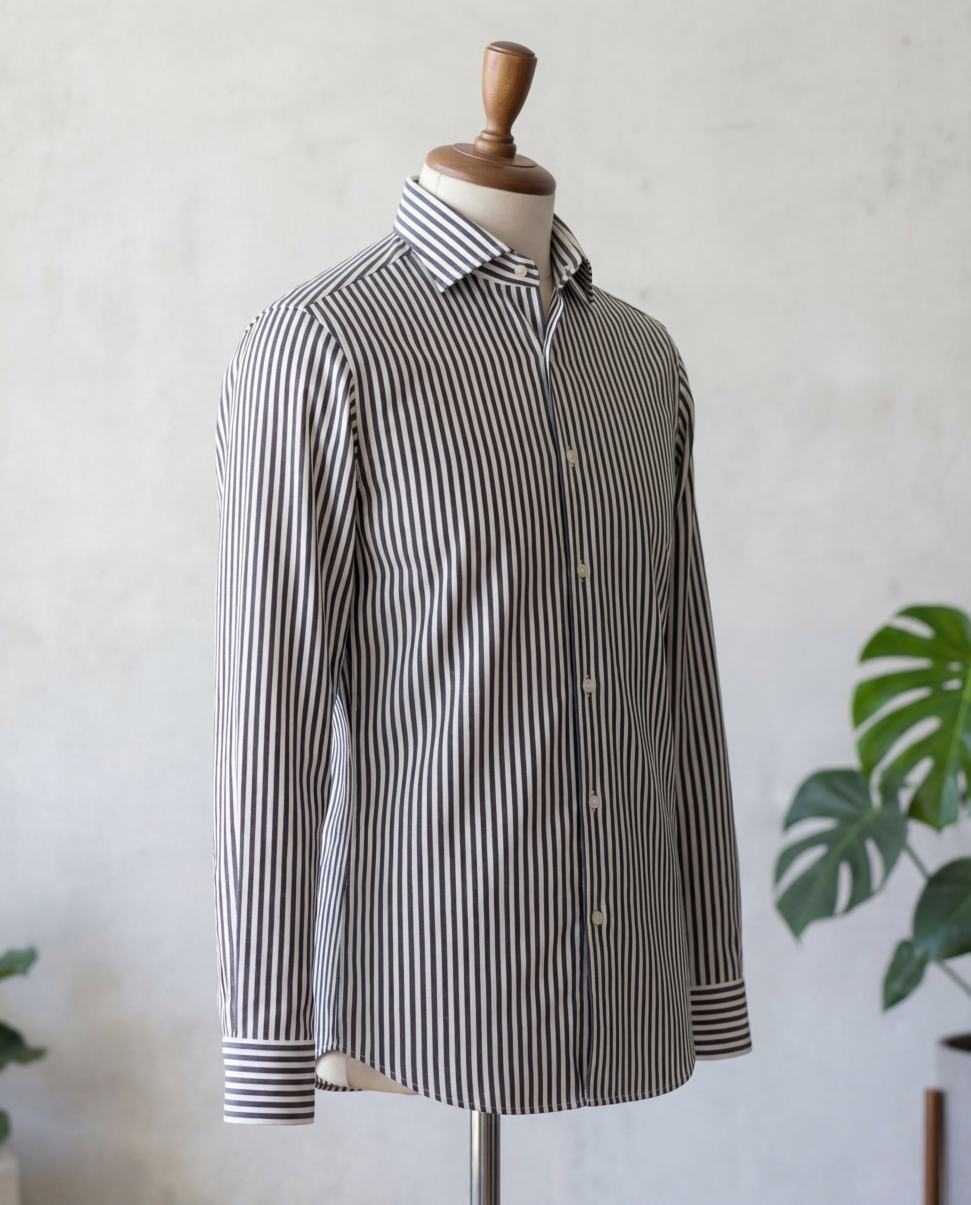 Black Awning Stripe Cotton Shirt - Additional view 1