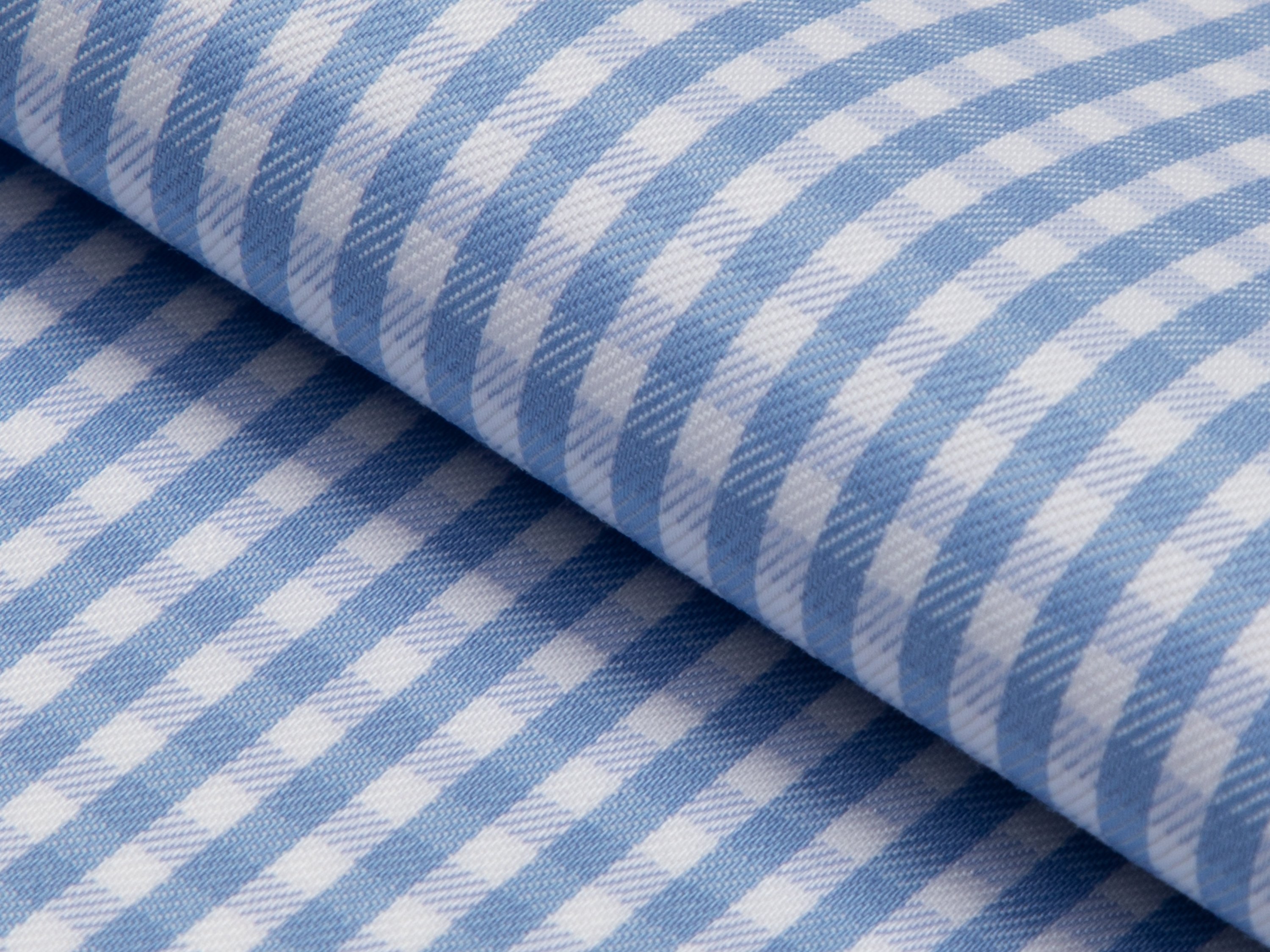 Sky Blue Mini Gingham Cotton Shirt - Additional view 3