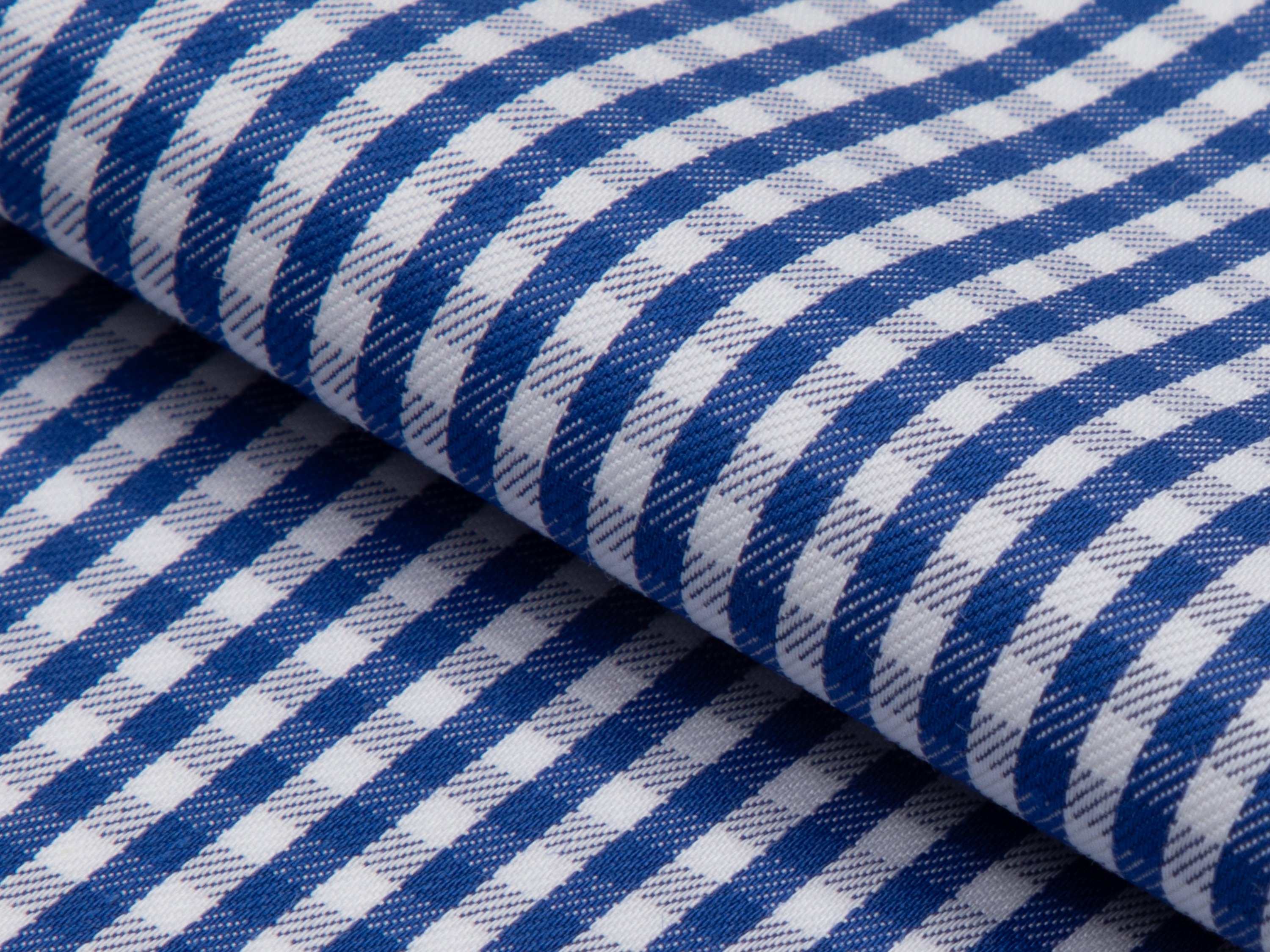 Royal Blue Mini Gingham Cotton Shirt - Additional view 3