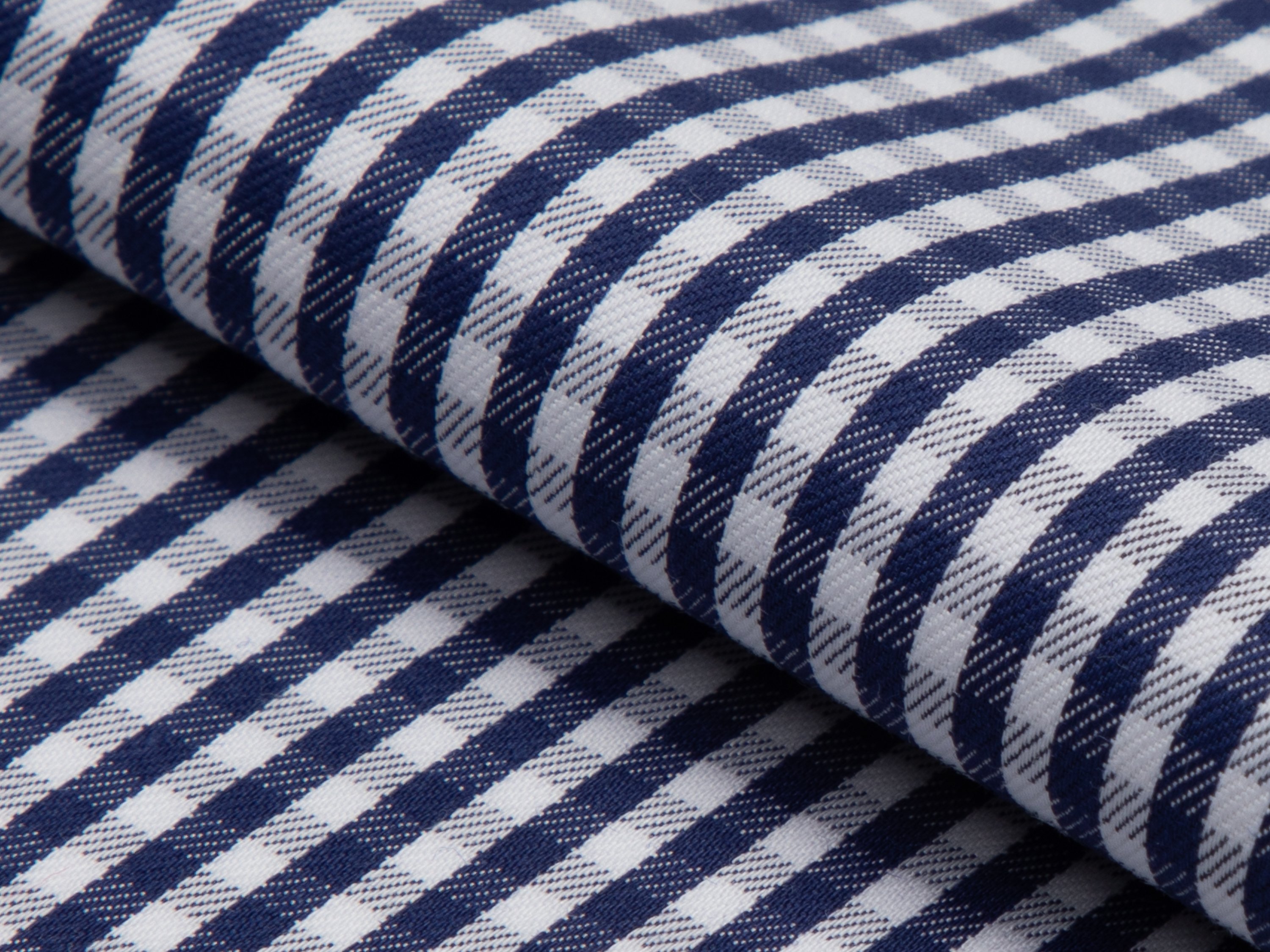 Navy Mini Gingham Cotton Shirt - Additional view 2