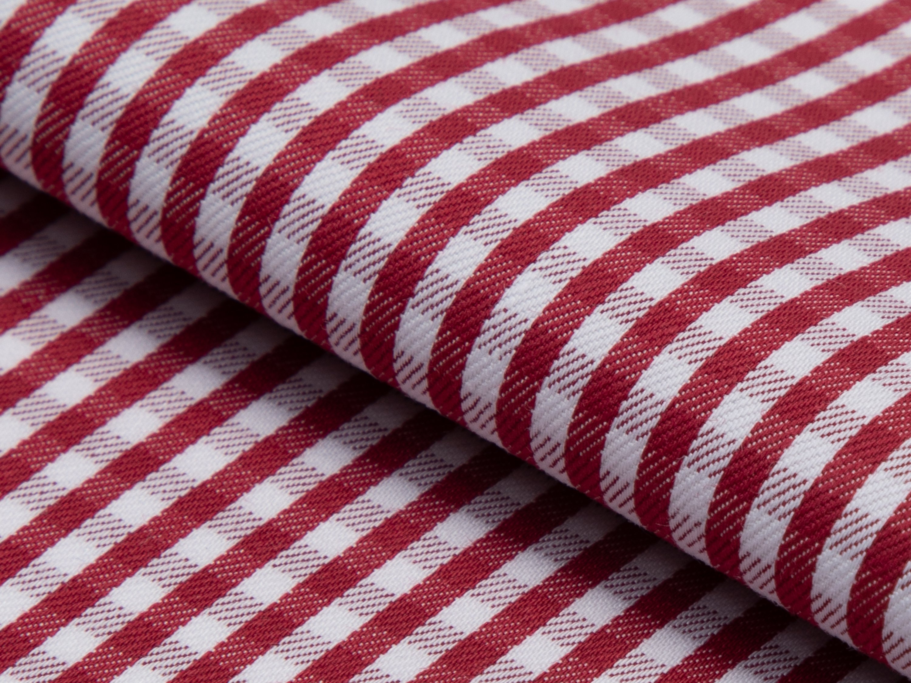 Burgundy Mini Gingham Cotton Shirt - Additional view 1