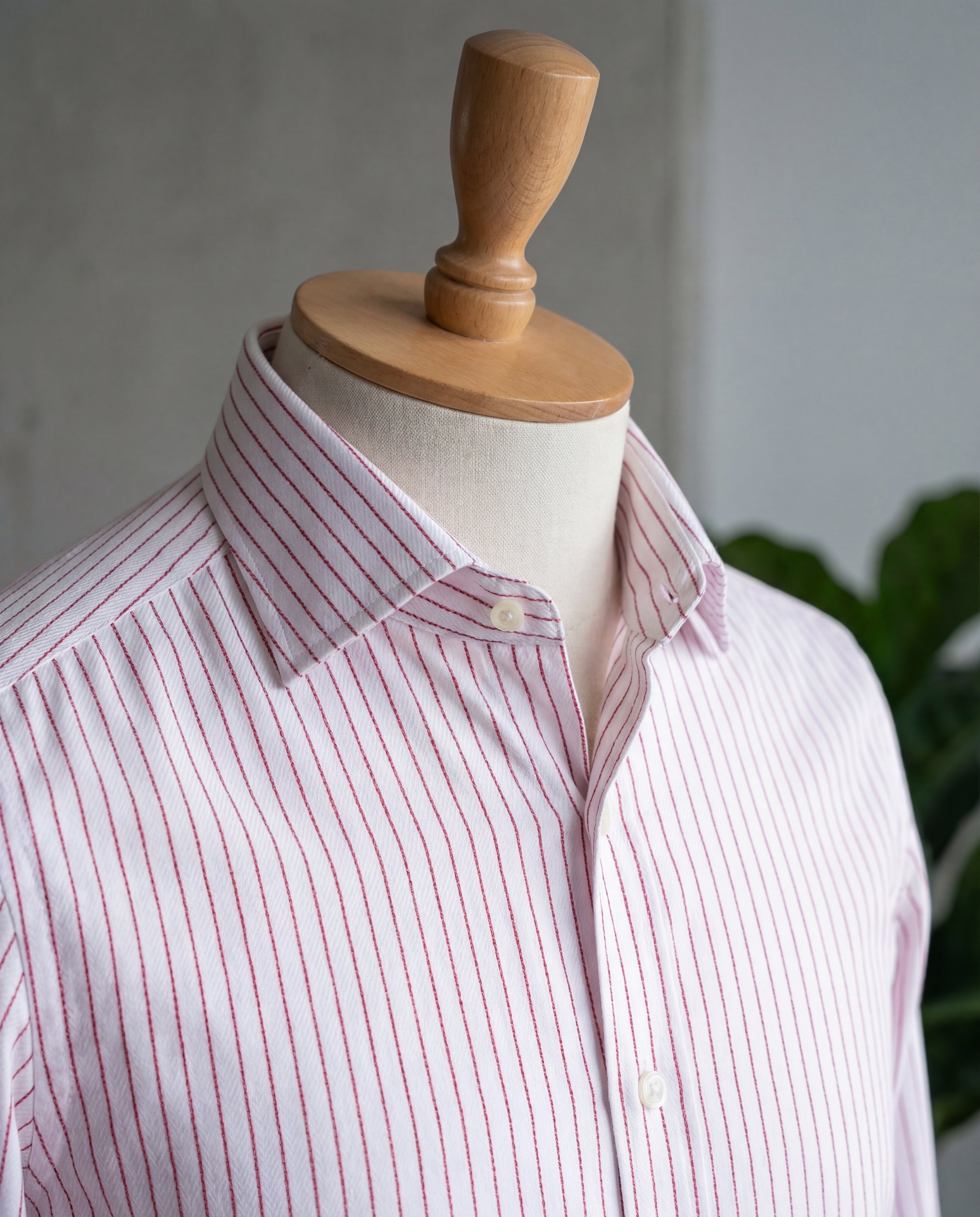 Red Pinstripe Cotton Shirt - Additional view 1