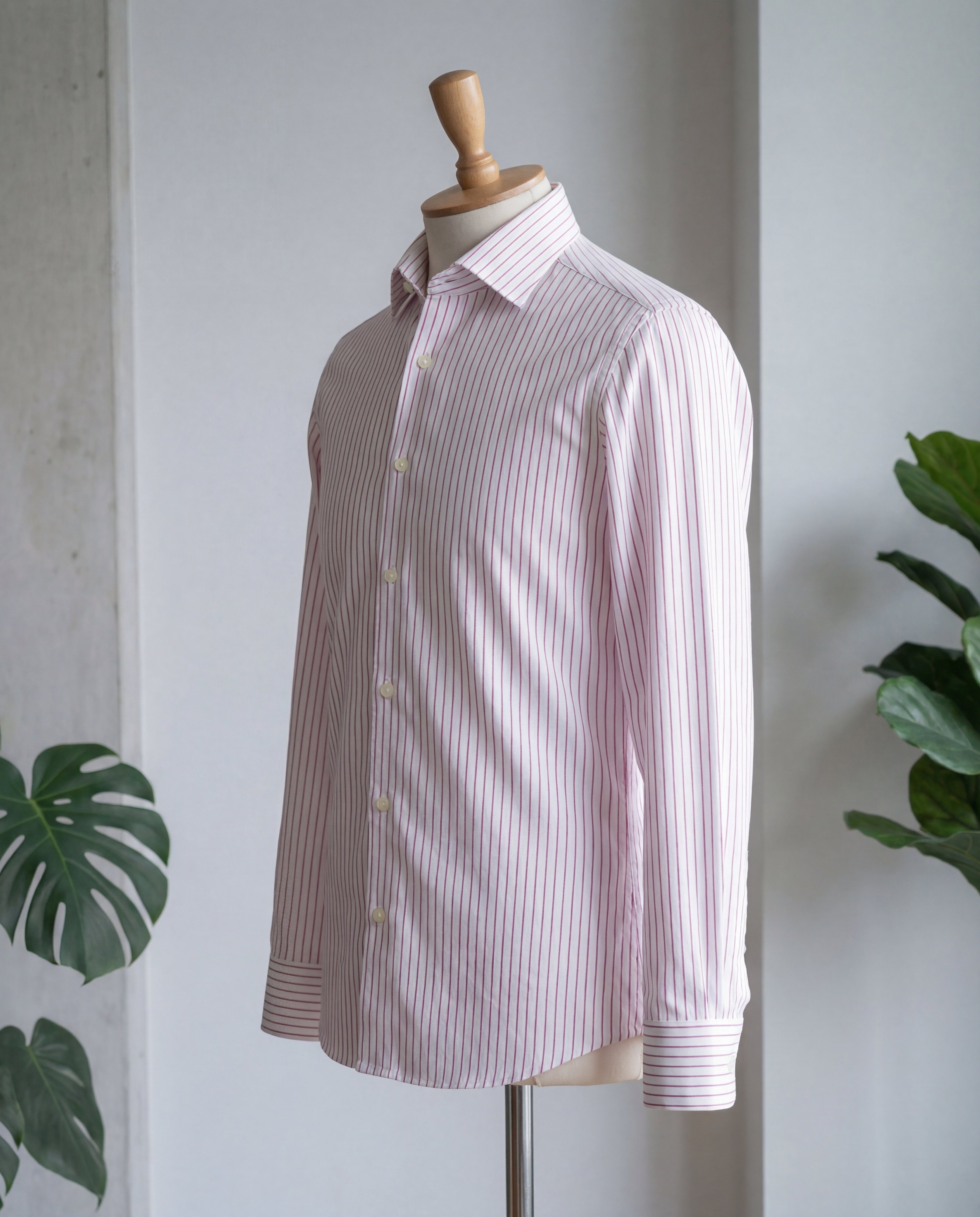 Red Pinstripe Cotton Shirt - Additional view 3