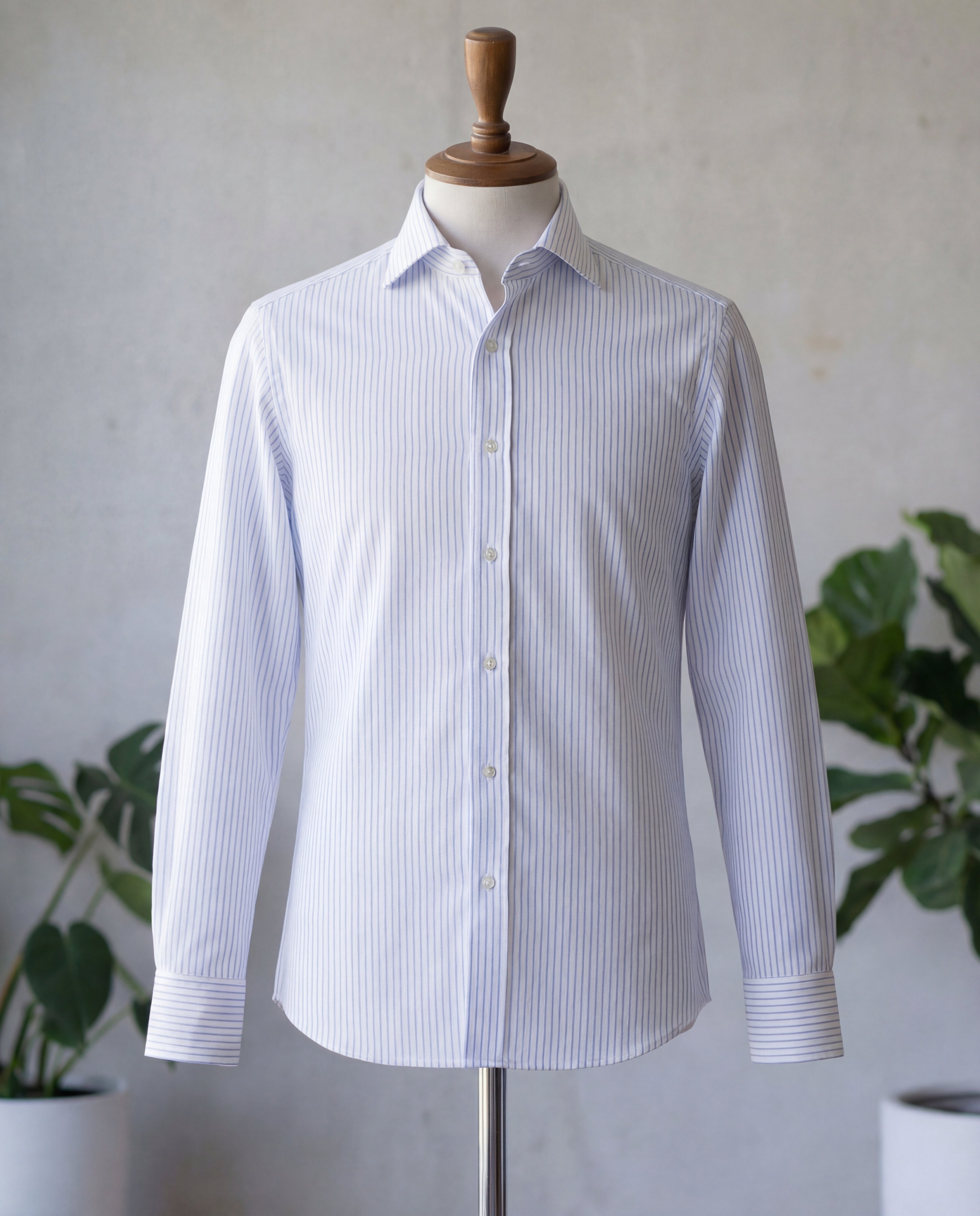 Light Blue Pinstripe Cotton Shirt - Additional view 1