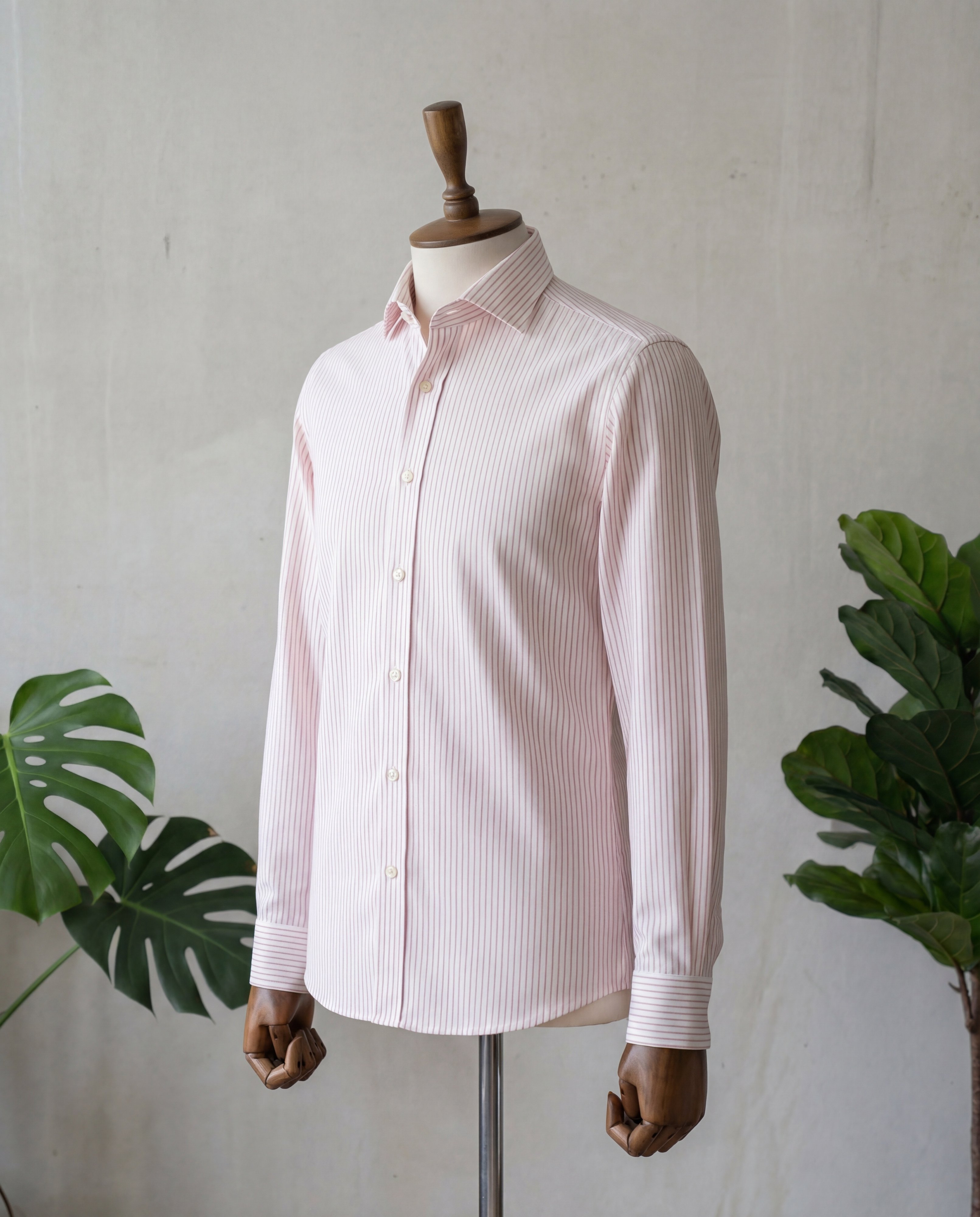 Orange Pinstripe Cotton Shirt - Additional view 1