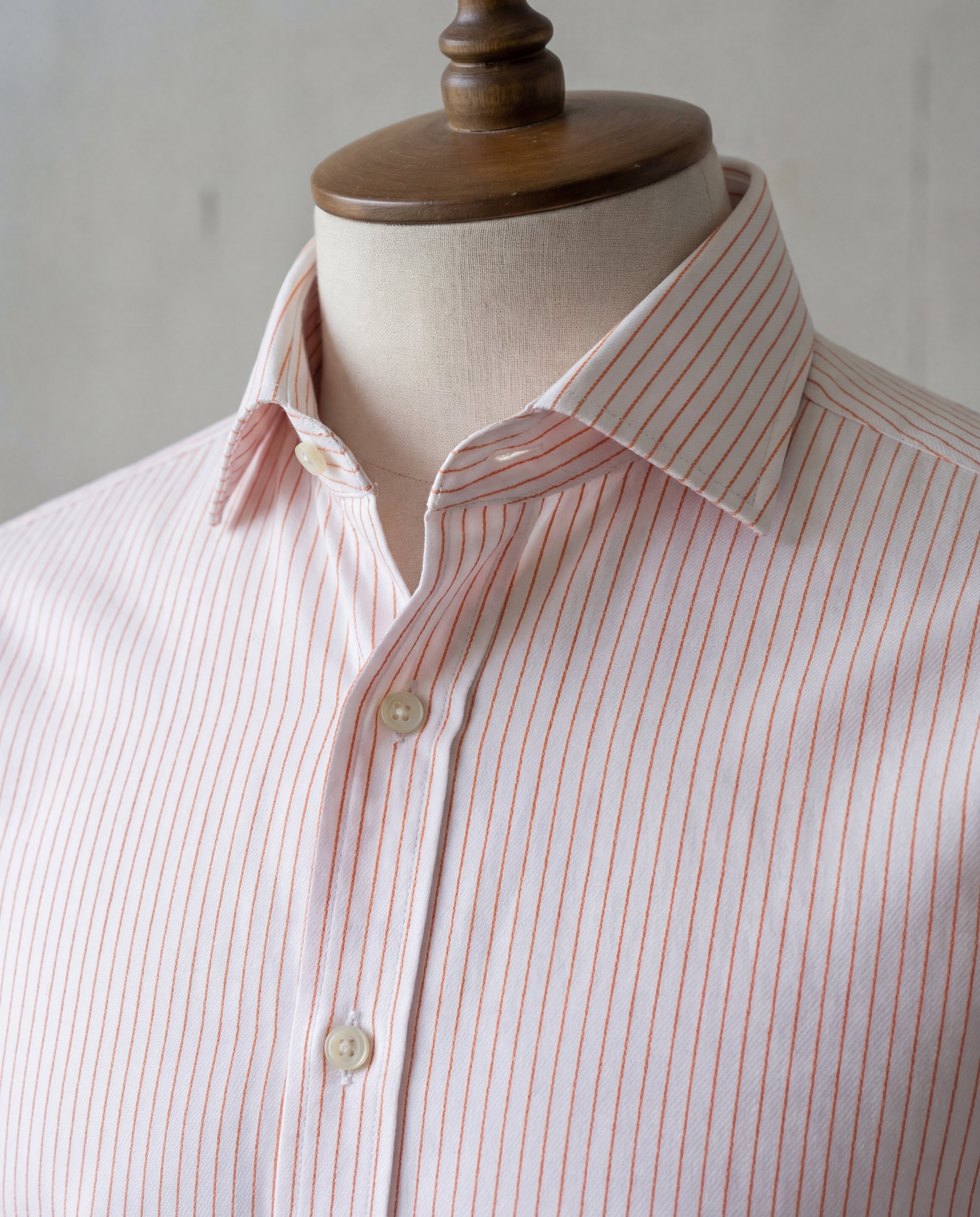 Orange Pinstripe Cotton Shirt - Additional view 2