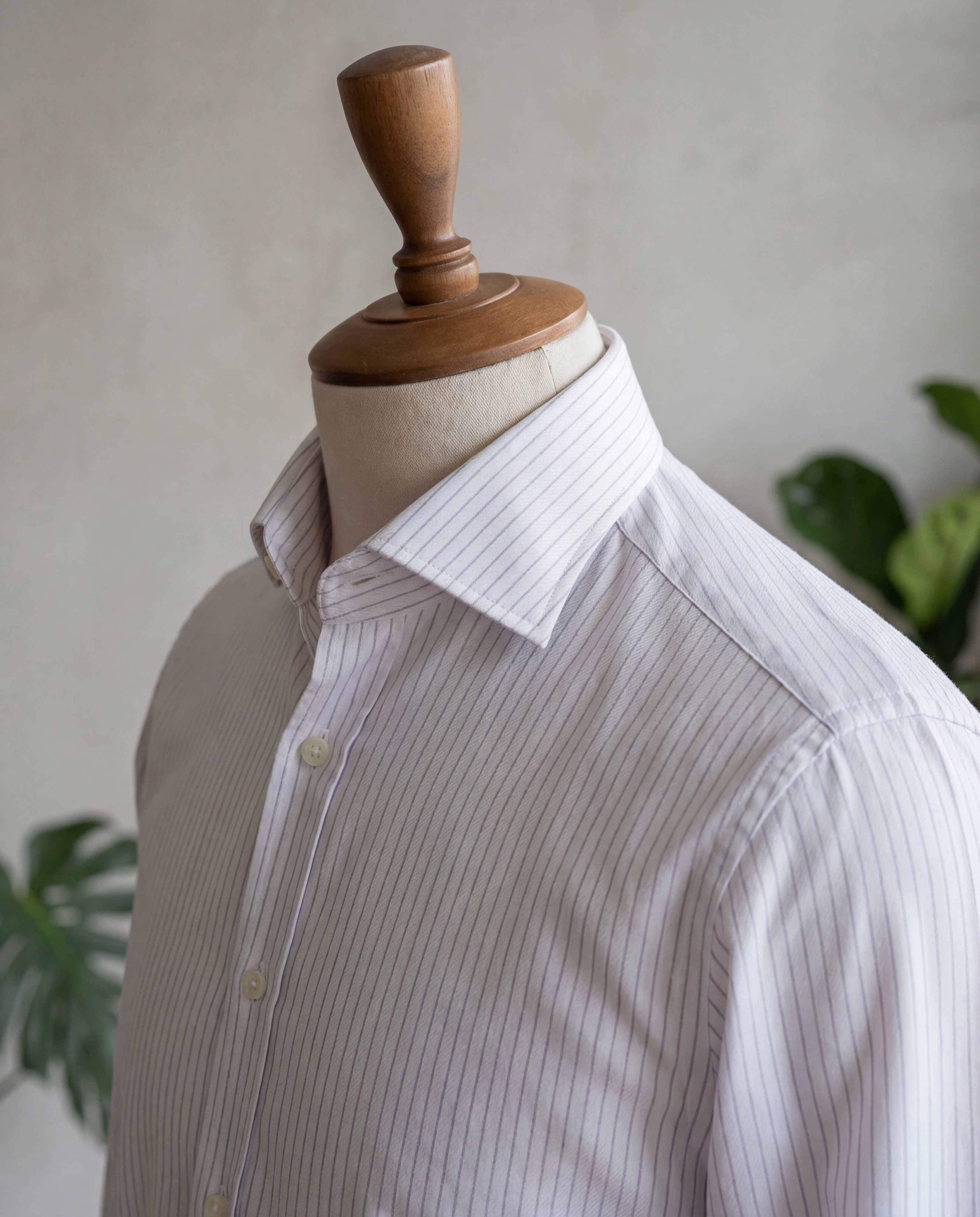 Grey Pinstripe Cotton Shirt - Additional view 2