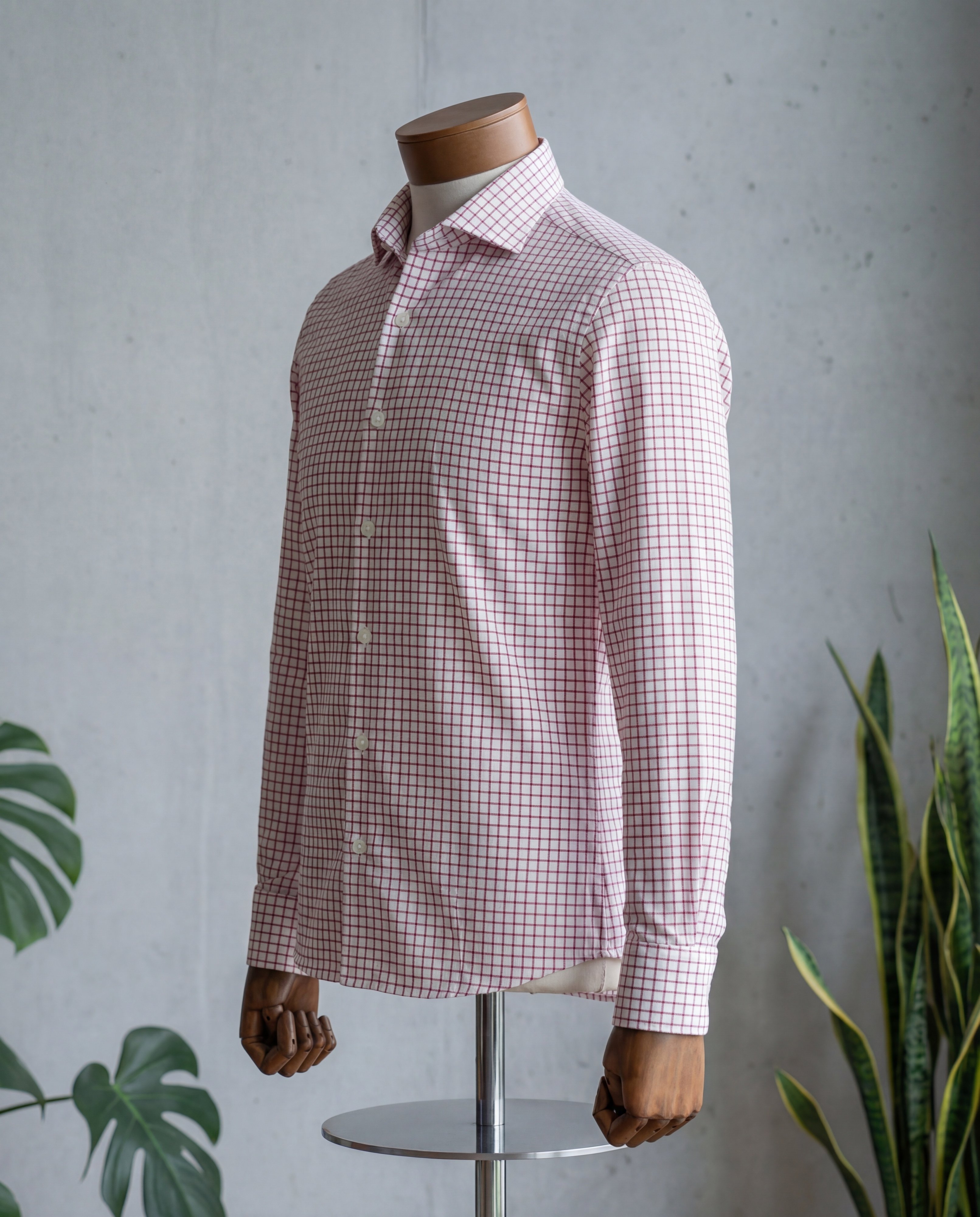 Red Tattersall Cotton Shirt - Additional view 3