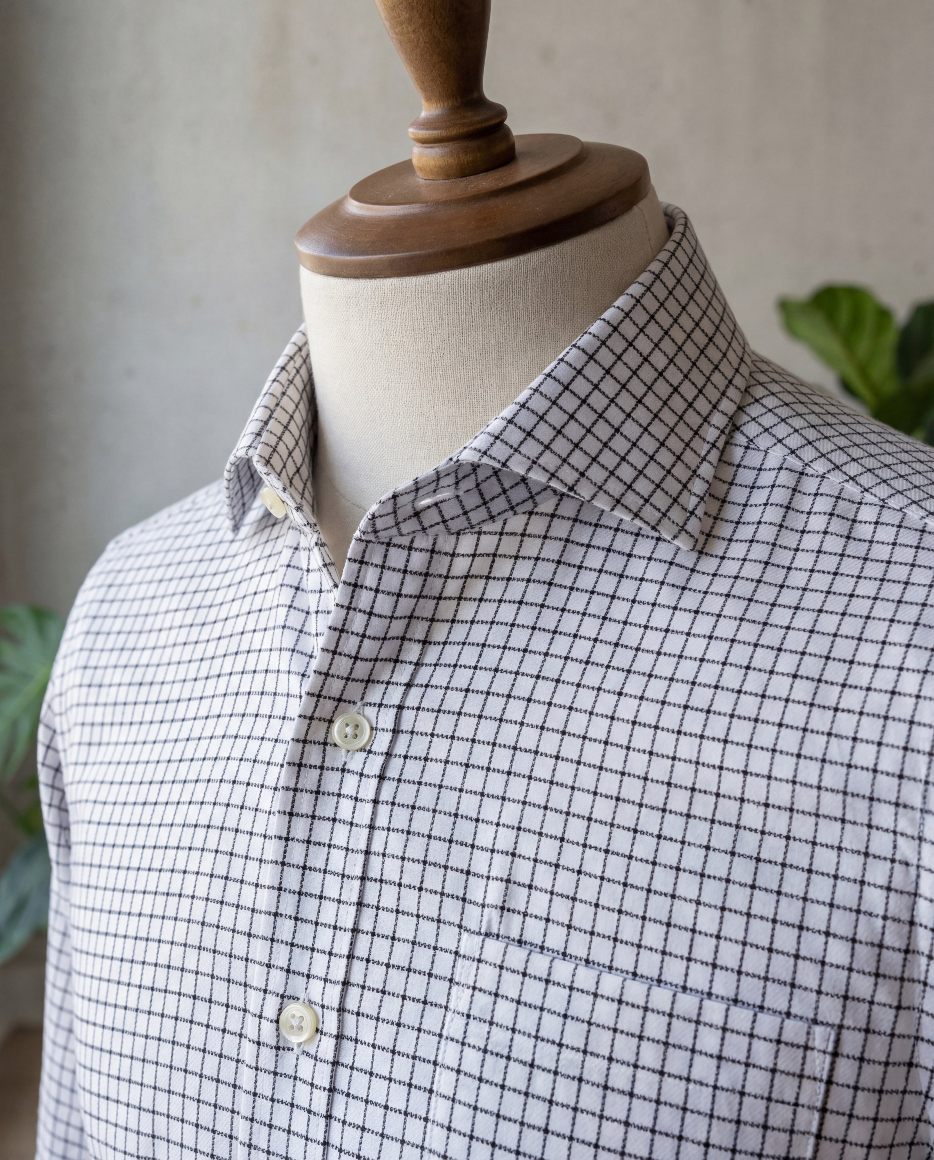 Black Tattersall Cotton Shirt - Additional view 1