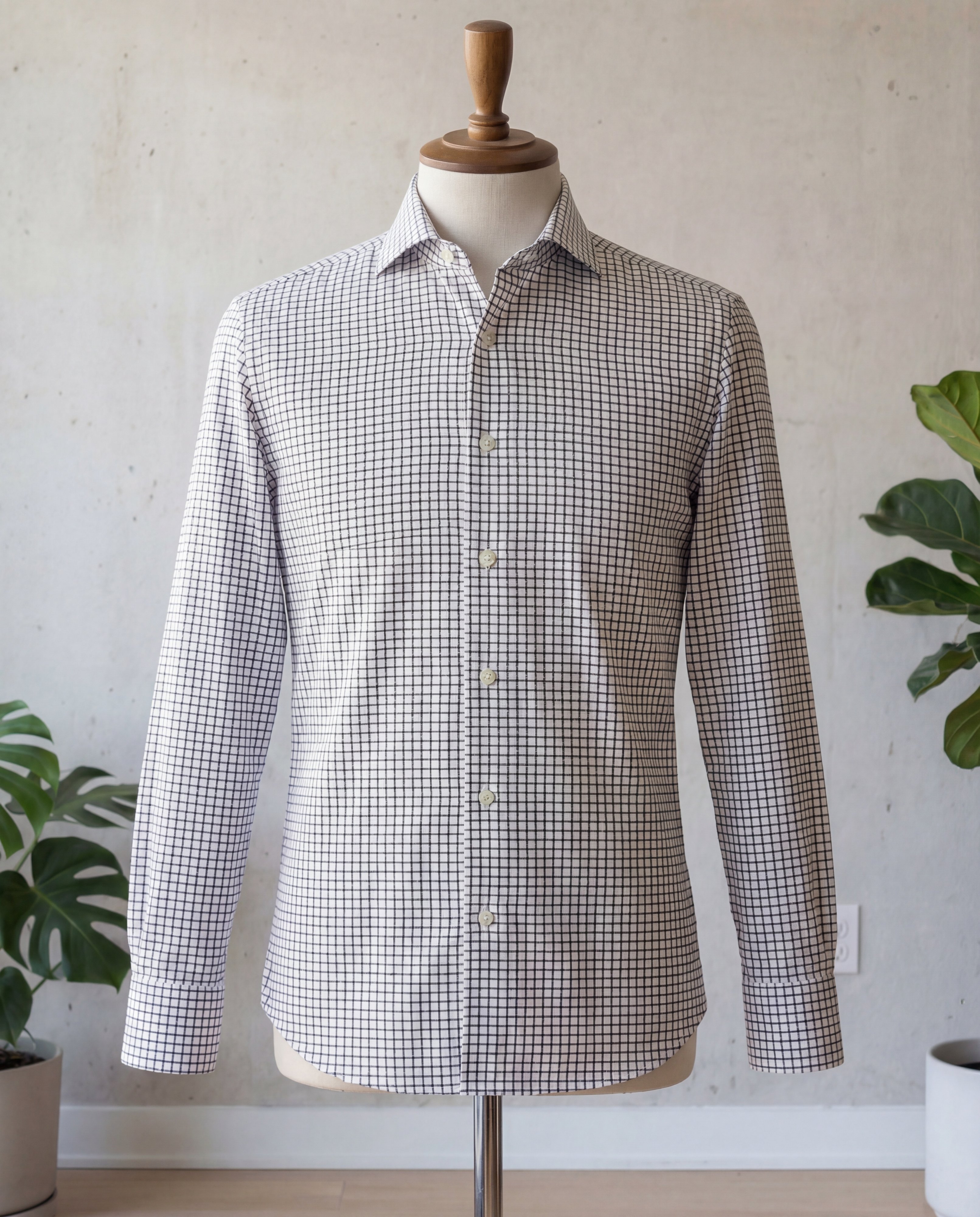 Black Tattersall Cotton Shirt - Additional view 2
