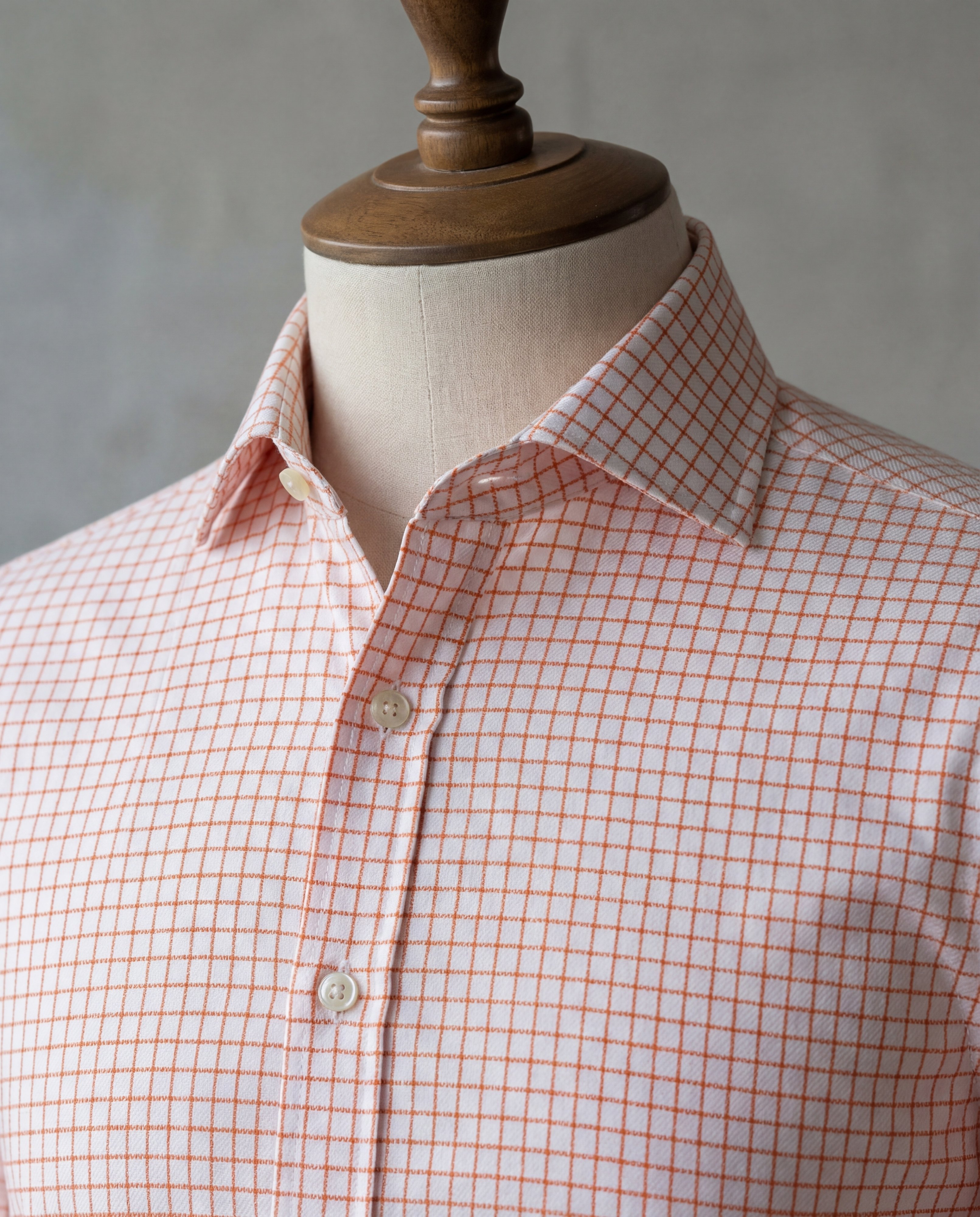 Orange Tattersall Cotton Shirt - Additional view 3