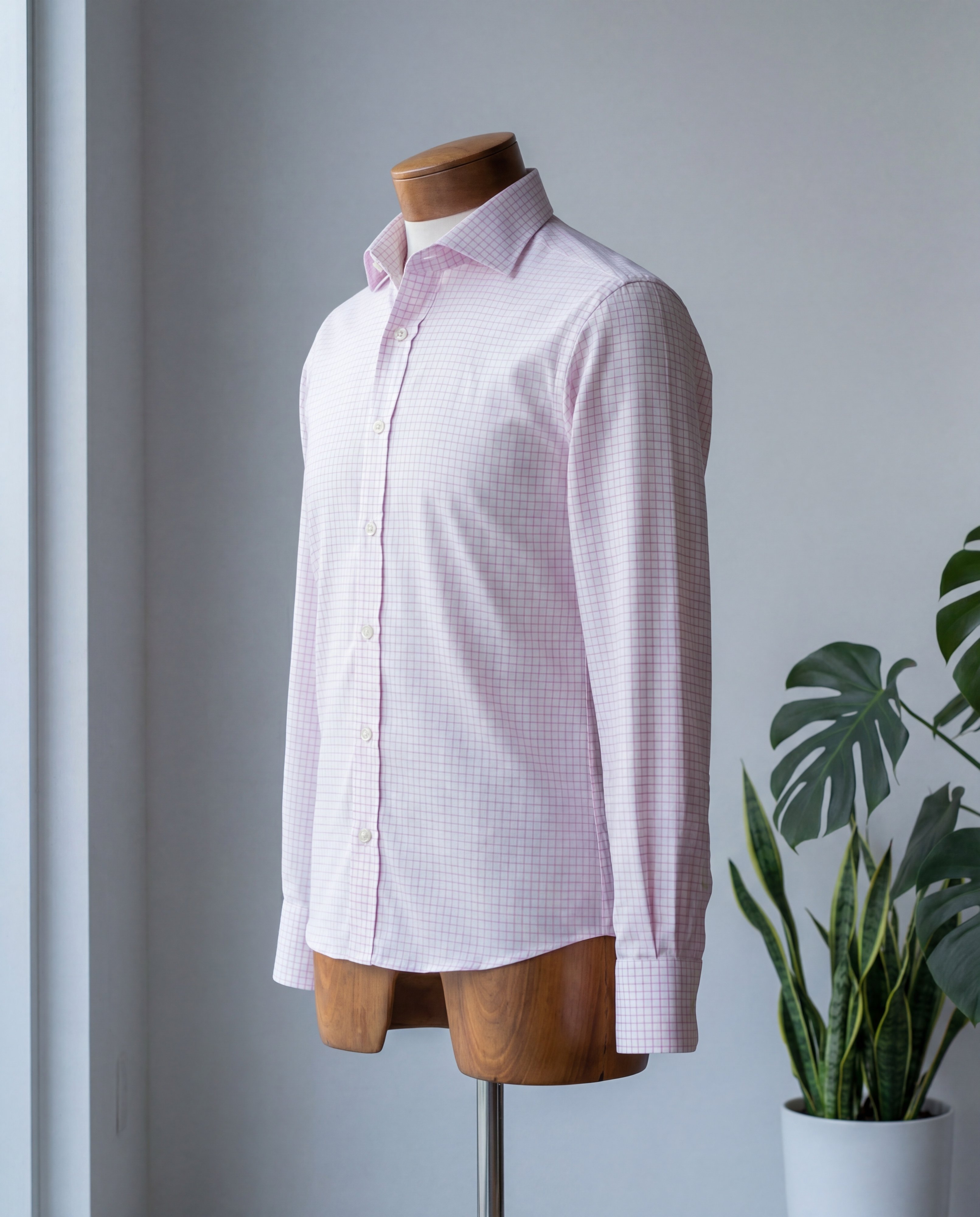 Pink Tattersall Cotton Shirt - Additional view 1