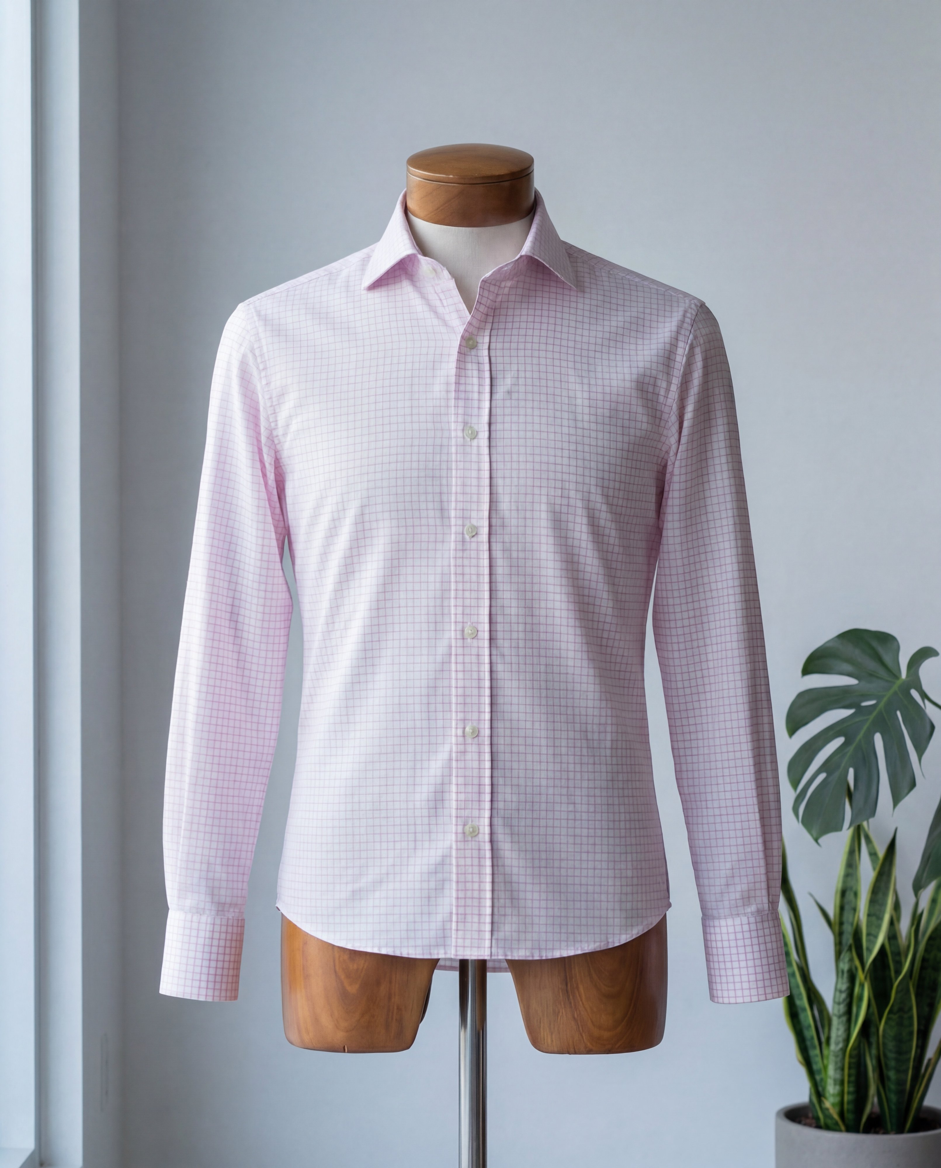 Pink Tattersall Cotton Shirt - Additional view 3