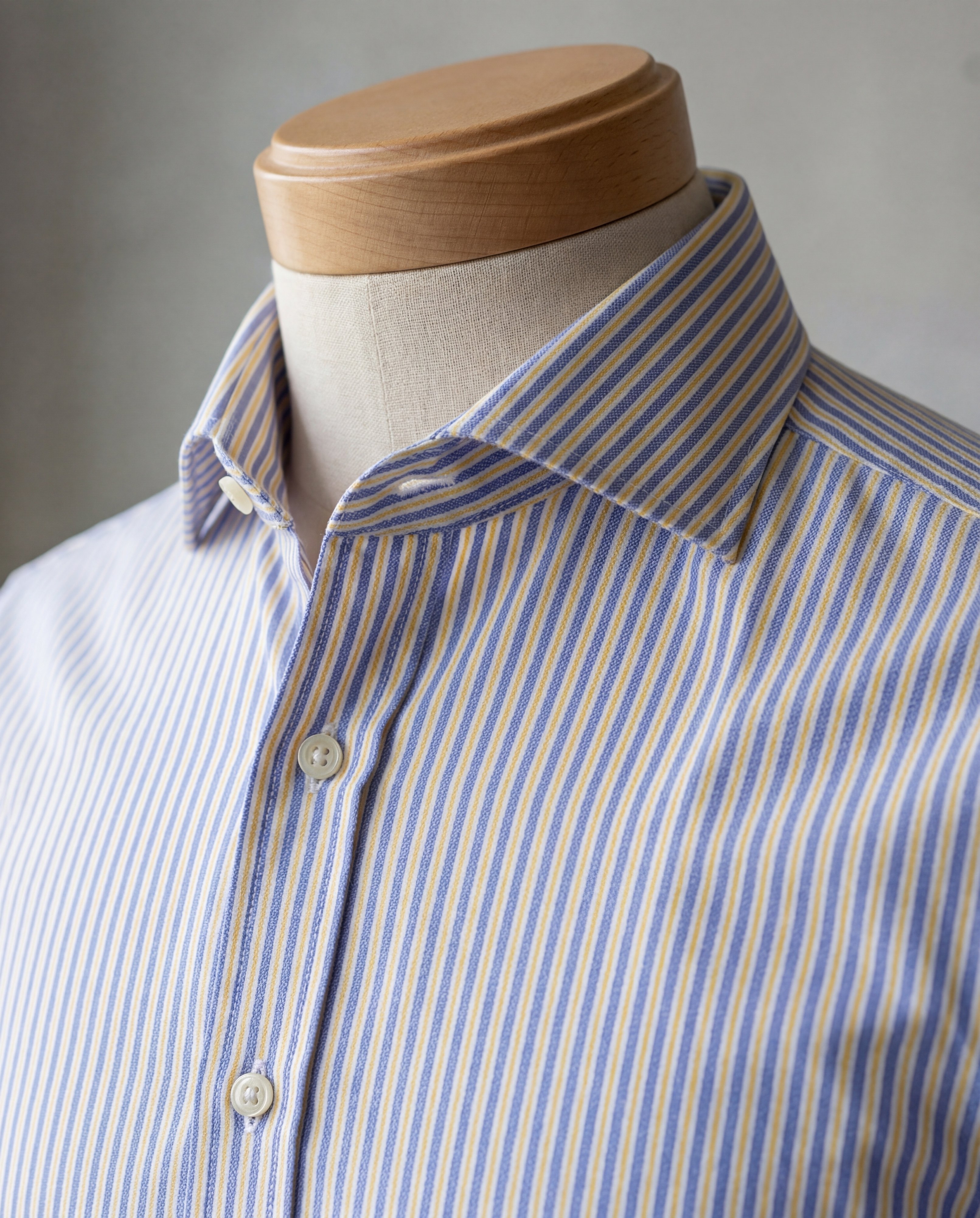 Yellow & Blue Multistripe Cotton Shirt - Additional view 1