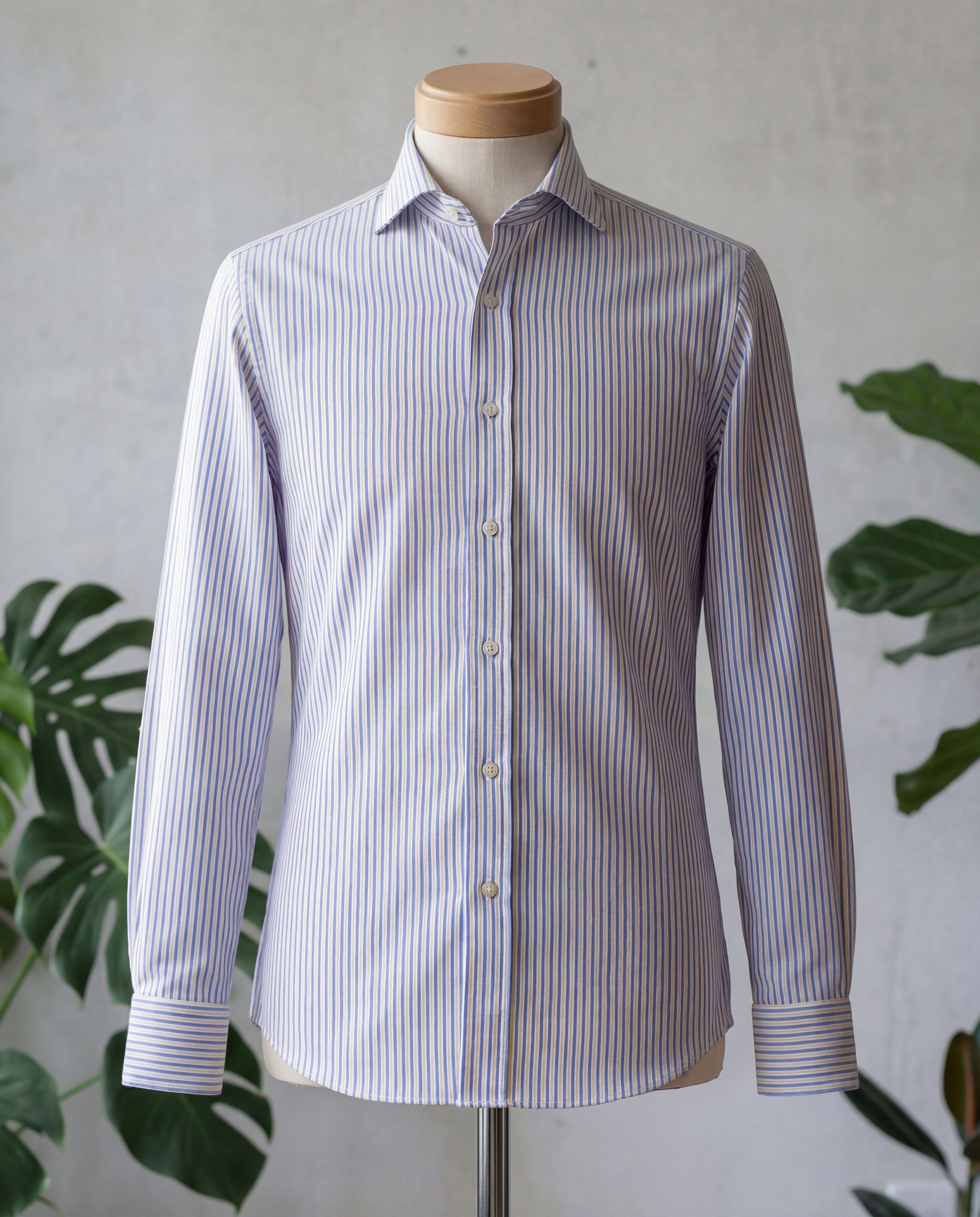 Yellow & Blue Multistripe Cotton Shirt - Additional view 2