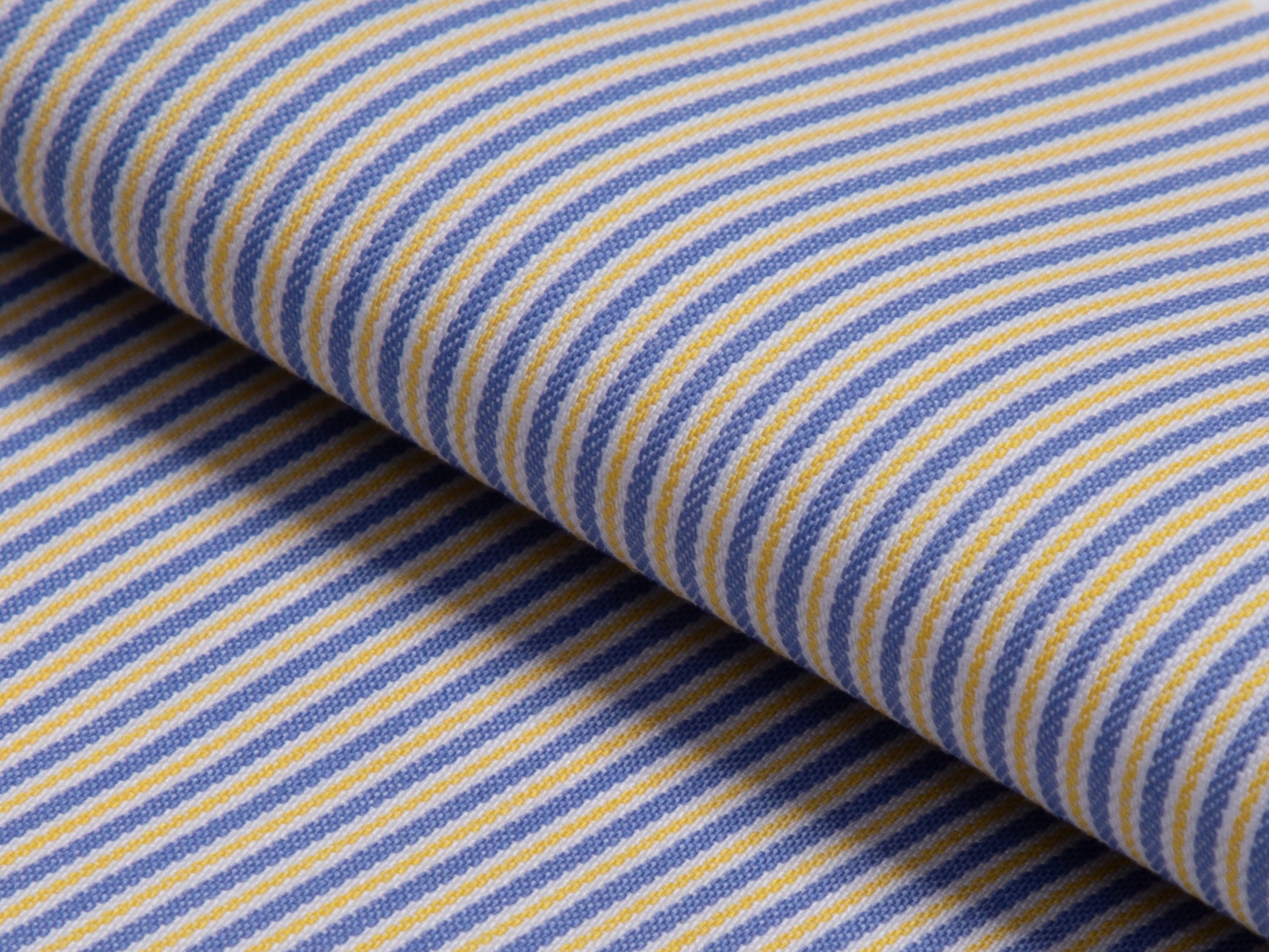 Yellow & Blue Multistripe Cotton Shirt - Additional view 3