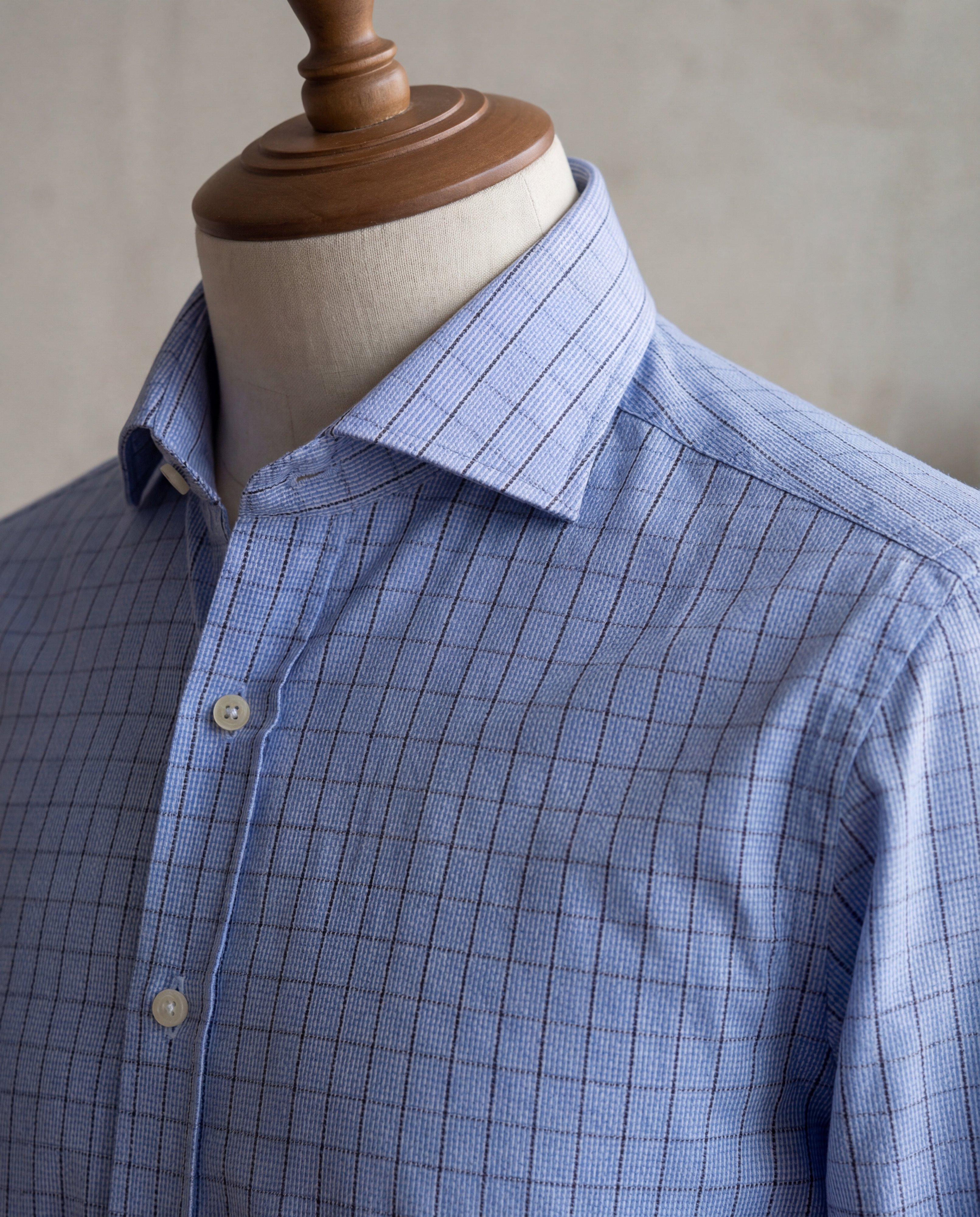 Navy Chambray Stripe Cotton Shirt - Additional view 2