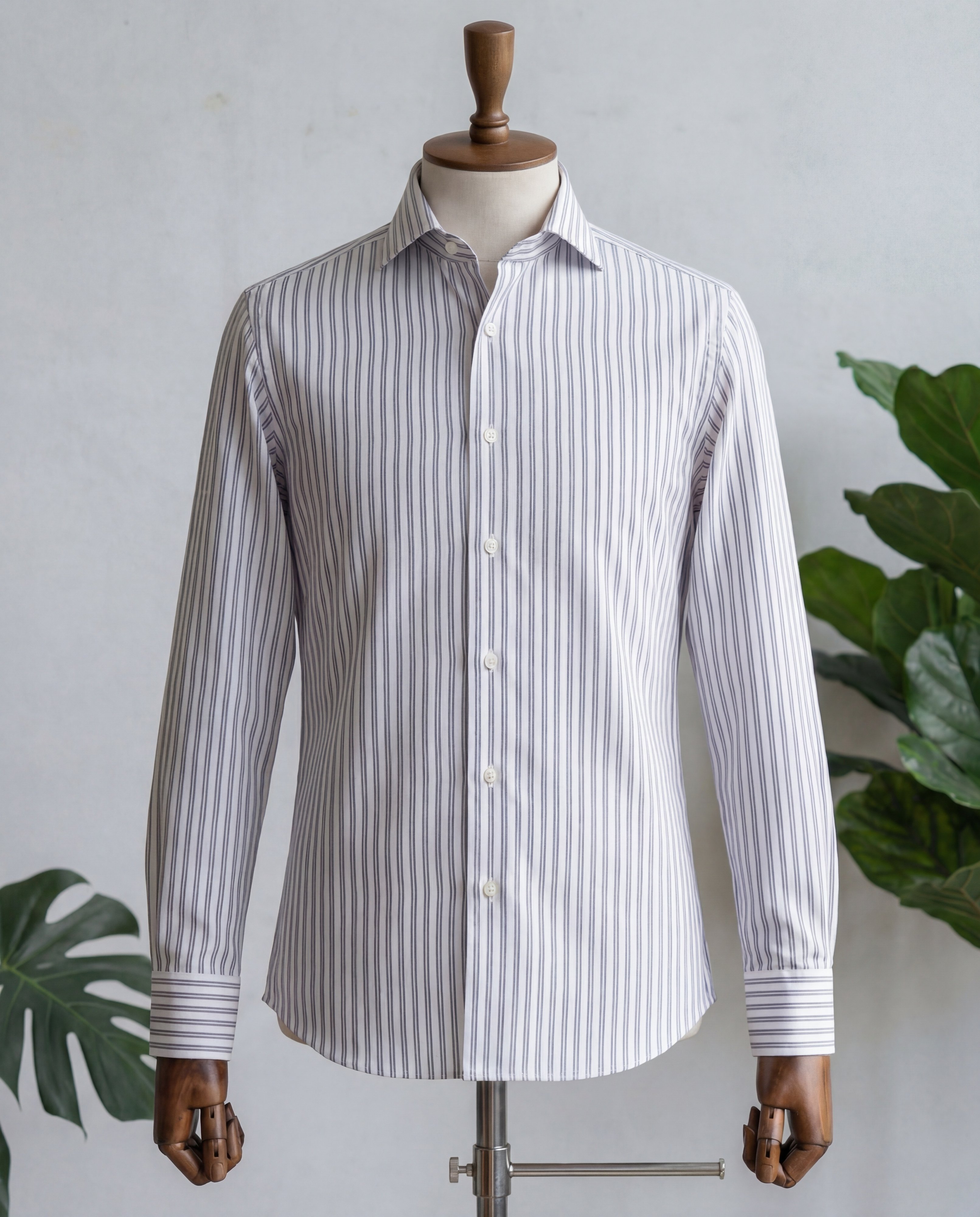 Black Track Stripe Cotton Shirt - Additional view 3